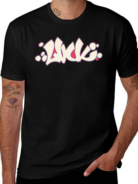 Black Graphic Tee - Luck Graffiti Style
