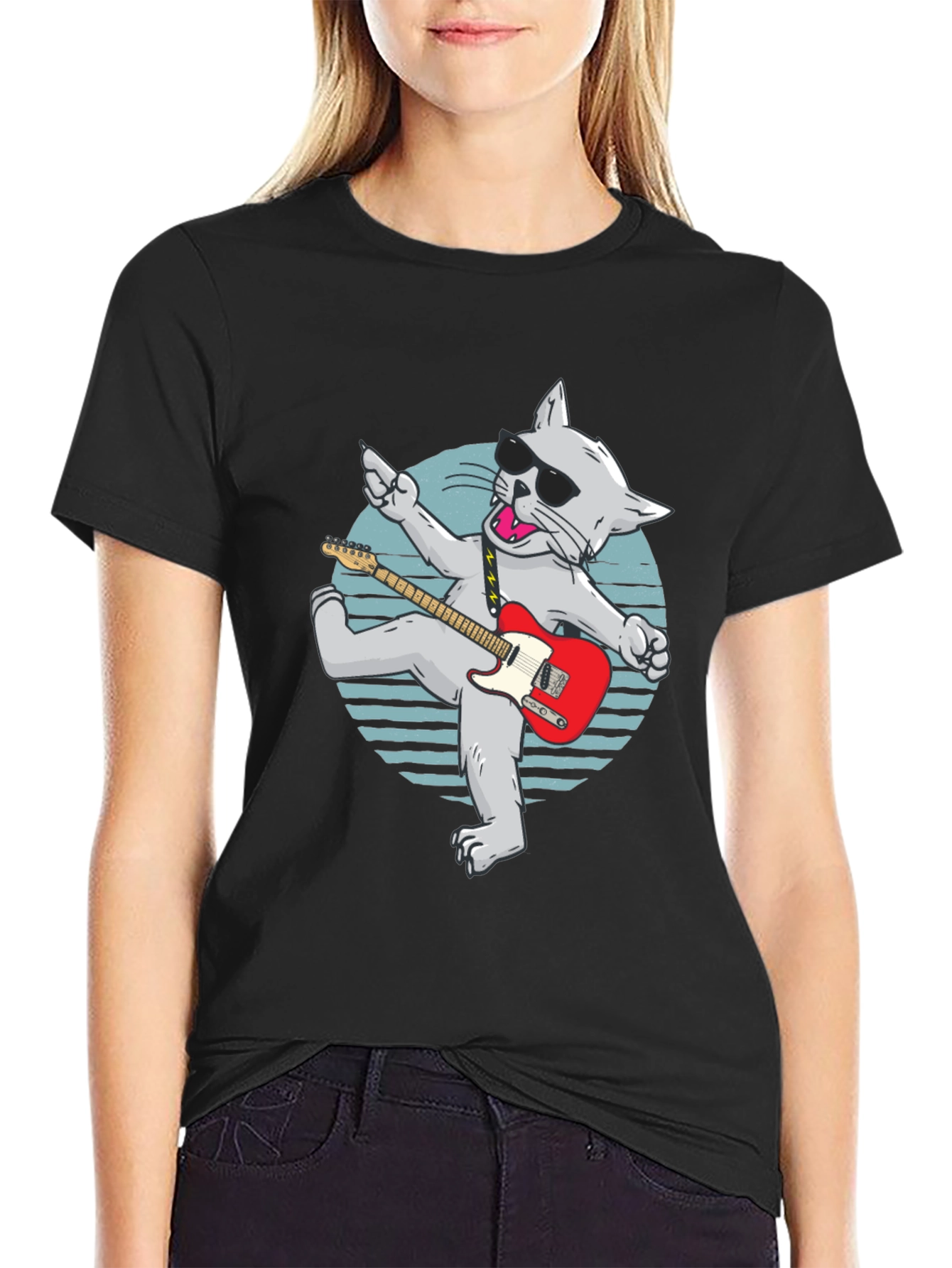 Rockstar Cat T-Shirt - Cool Graphic Tee