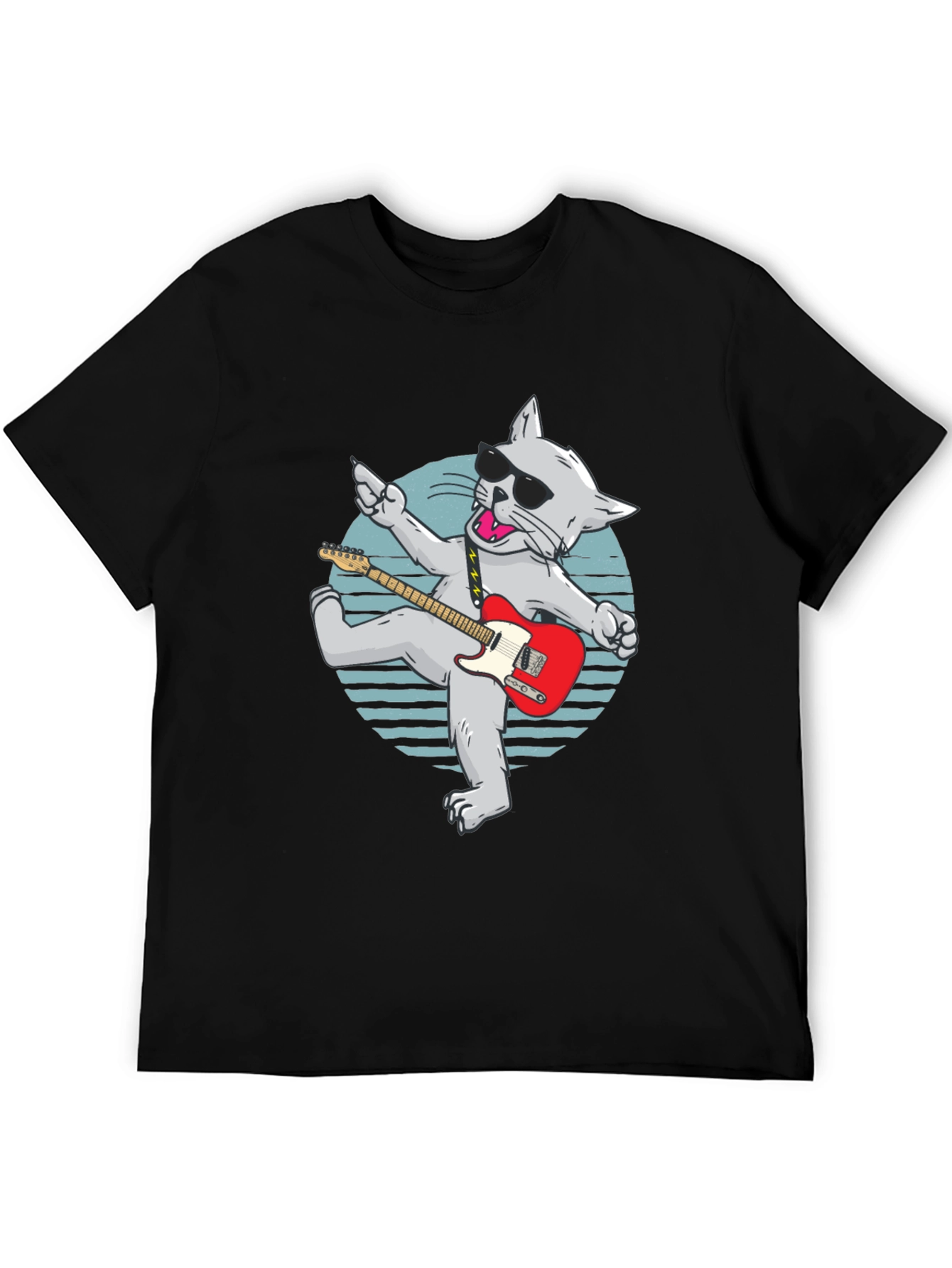Rockstar Cat T-Shirt - Cool Graphic Tee