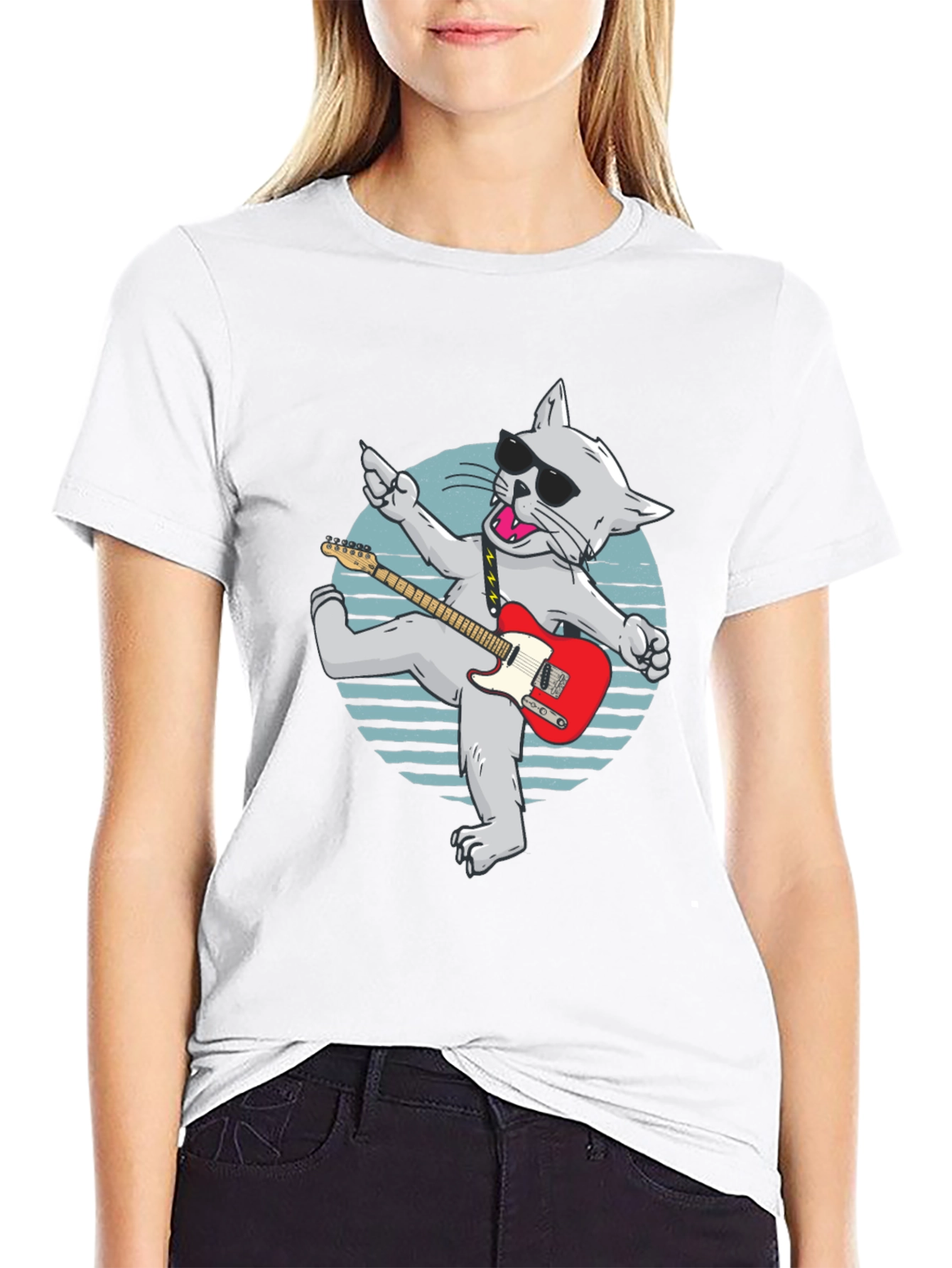 Rockstar Cat T-Shirt - Cool Graphic Tee