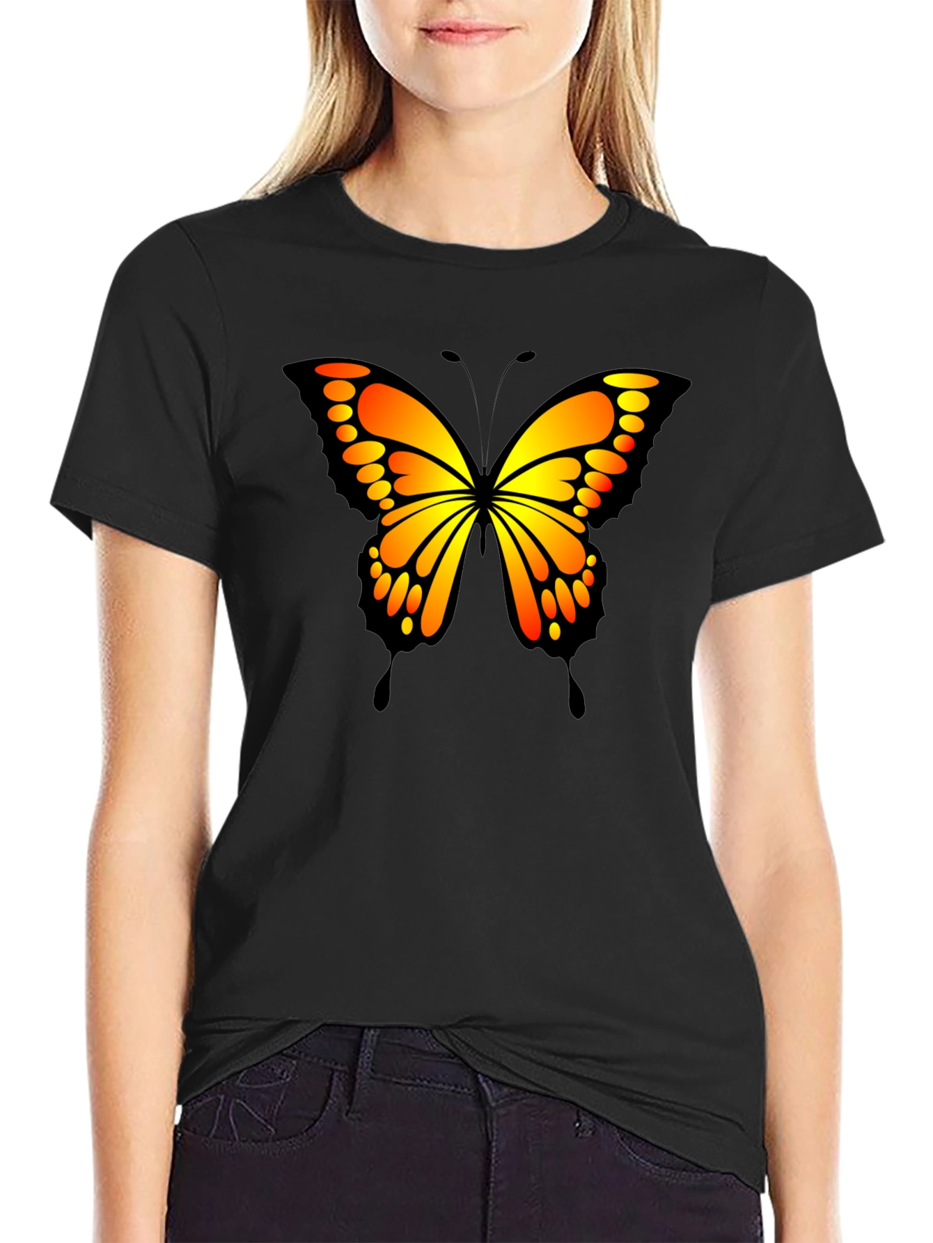 Butterfly Graphic Black T-Shirt