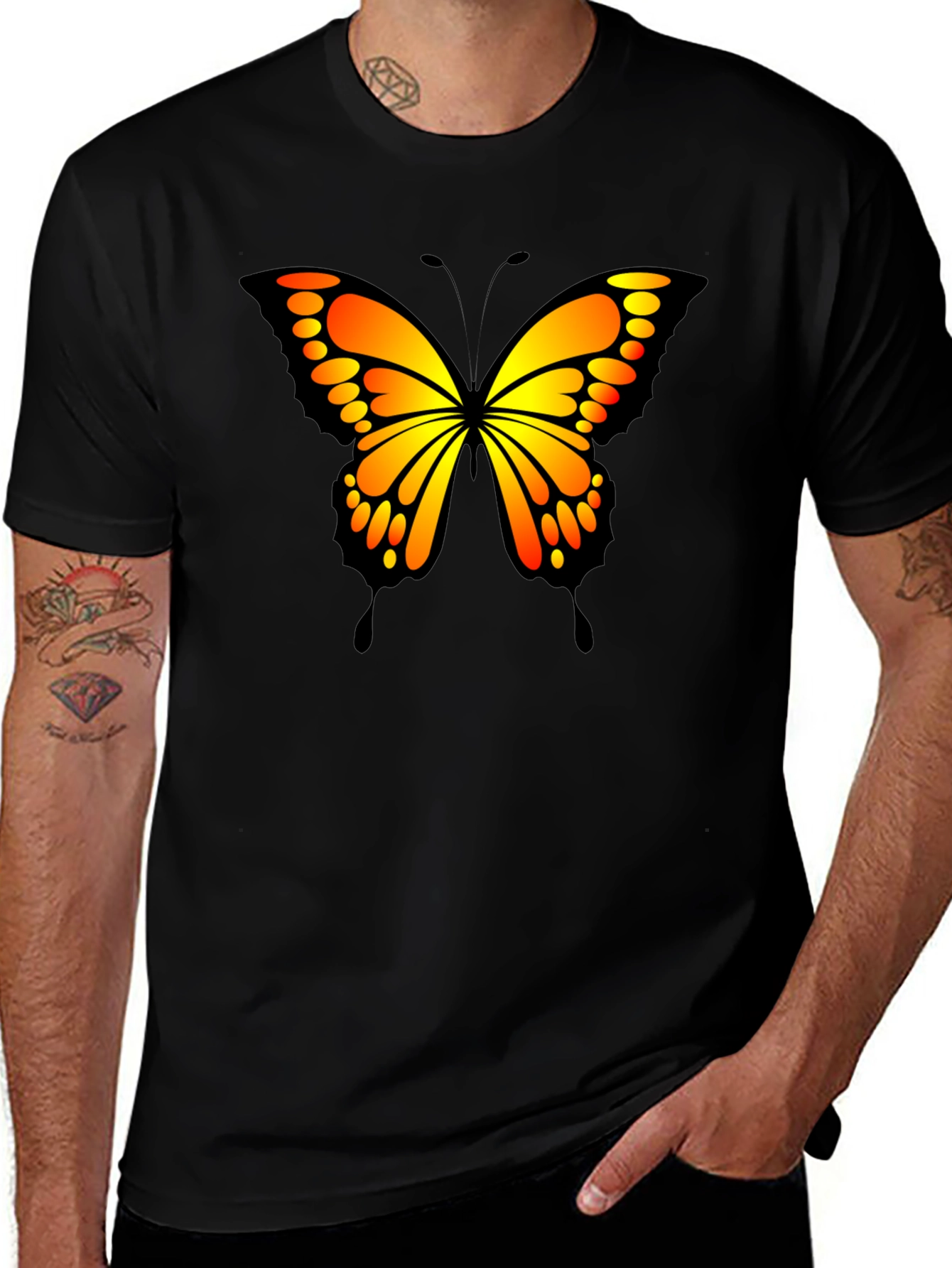 Butterfly Graphic Black T-Shirt