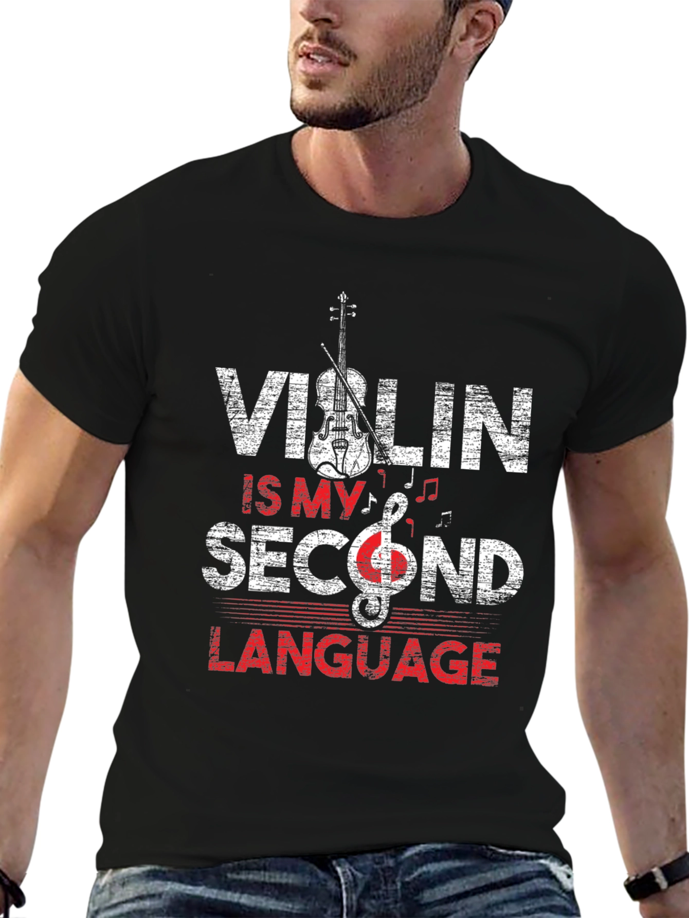 Violin Is My Second Language Graphic Tee