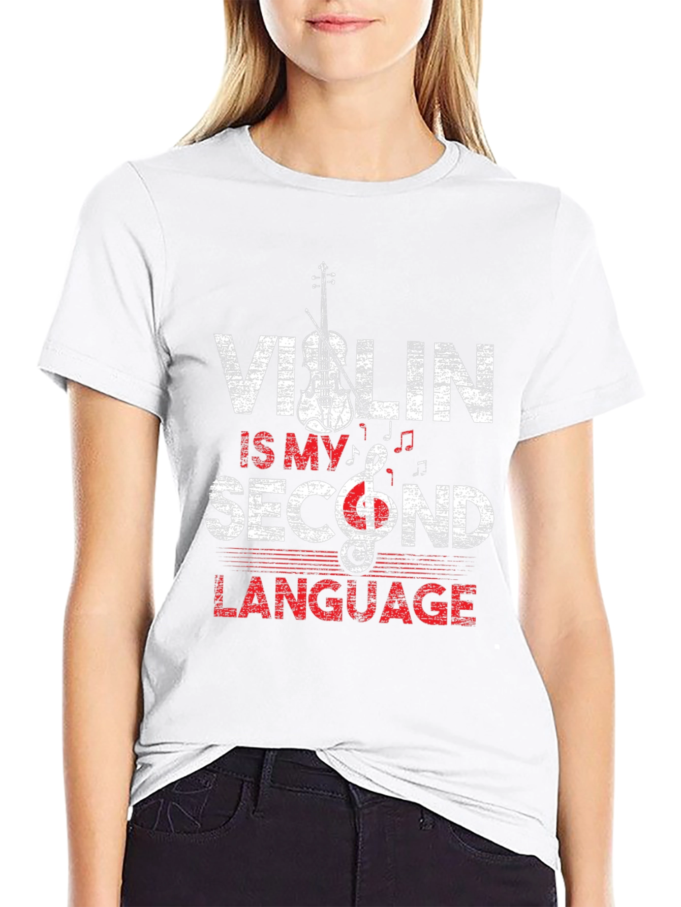 Violin Is My Second Language Graphic Tee