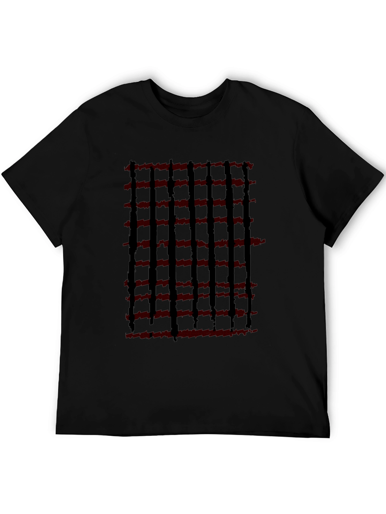 Urban Grid Tee - Stylish Black T-Shirt