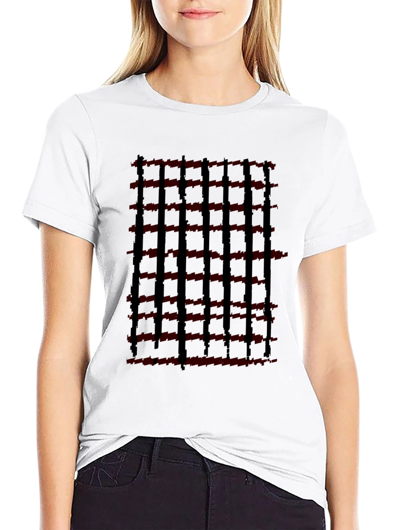 Urban Grid Tee - Stylish Black T-Shirt
