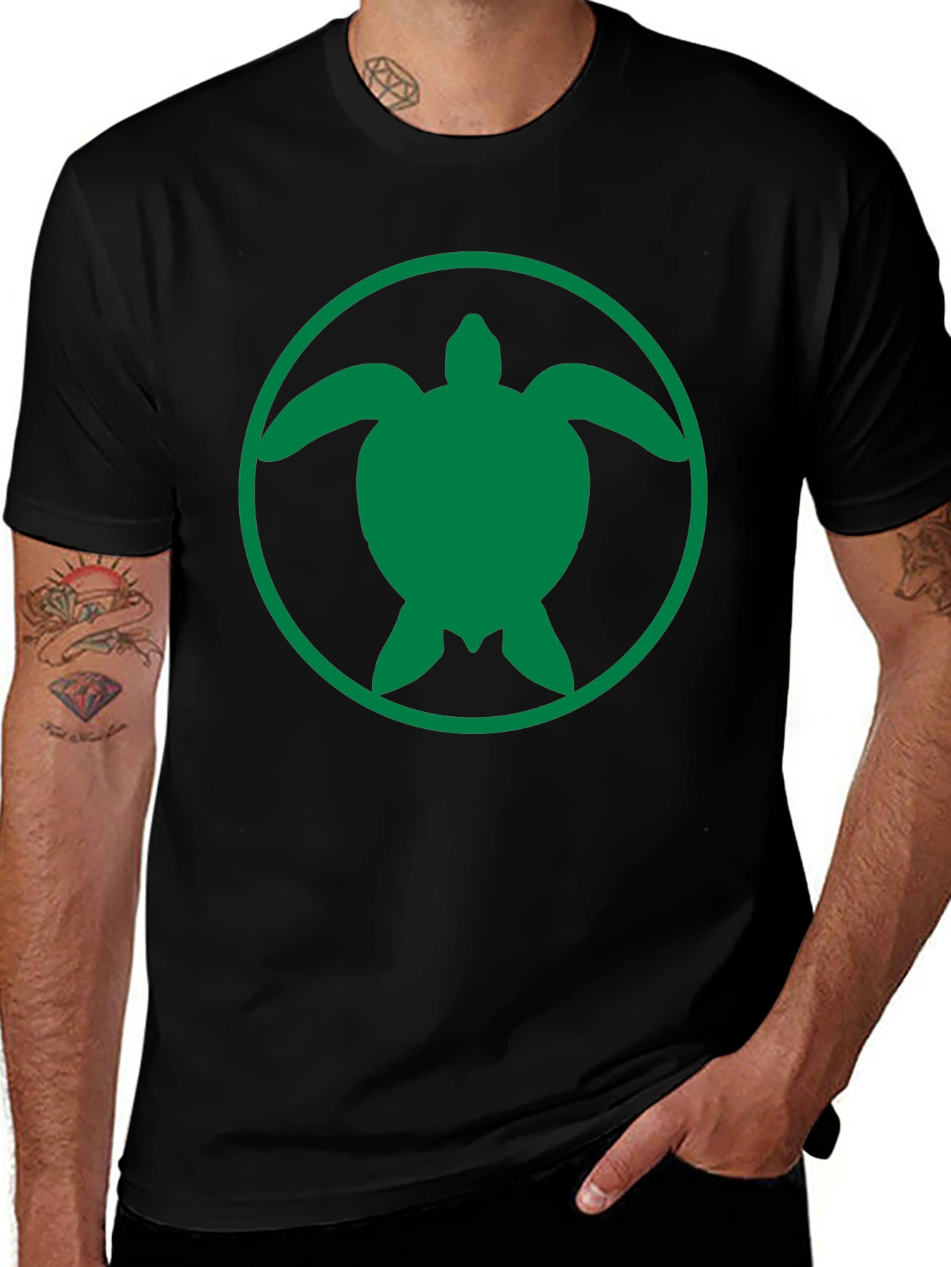 Turtle Graphic Tee - Black Casual Shirt
