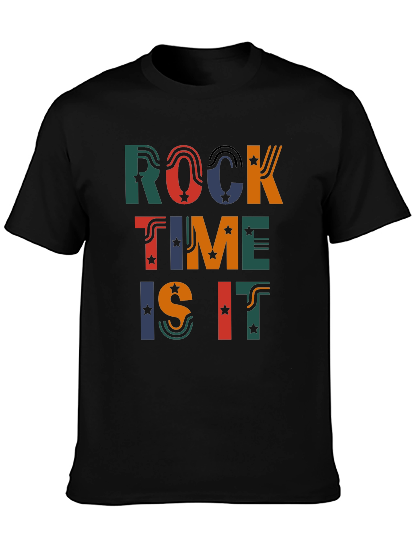 Rock Time Is It Graphic Print Tee