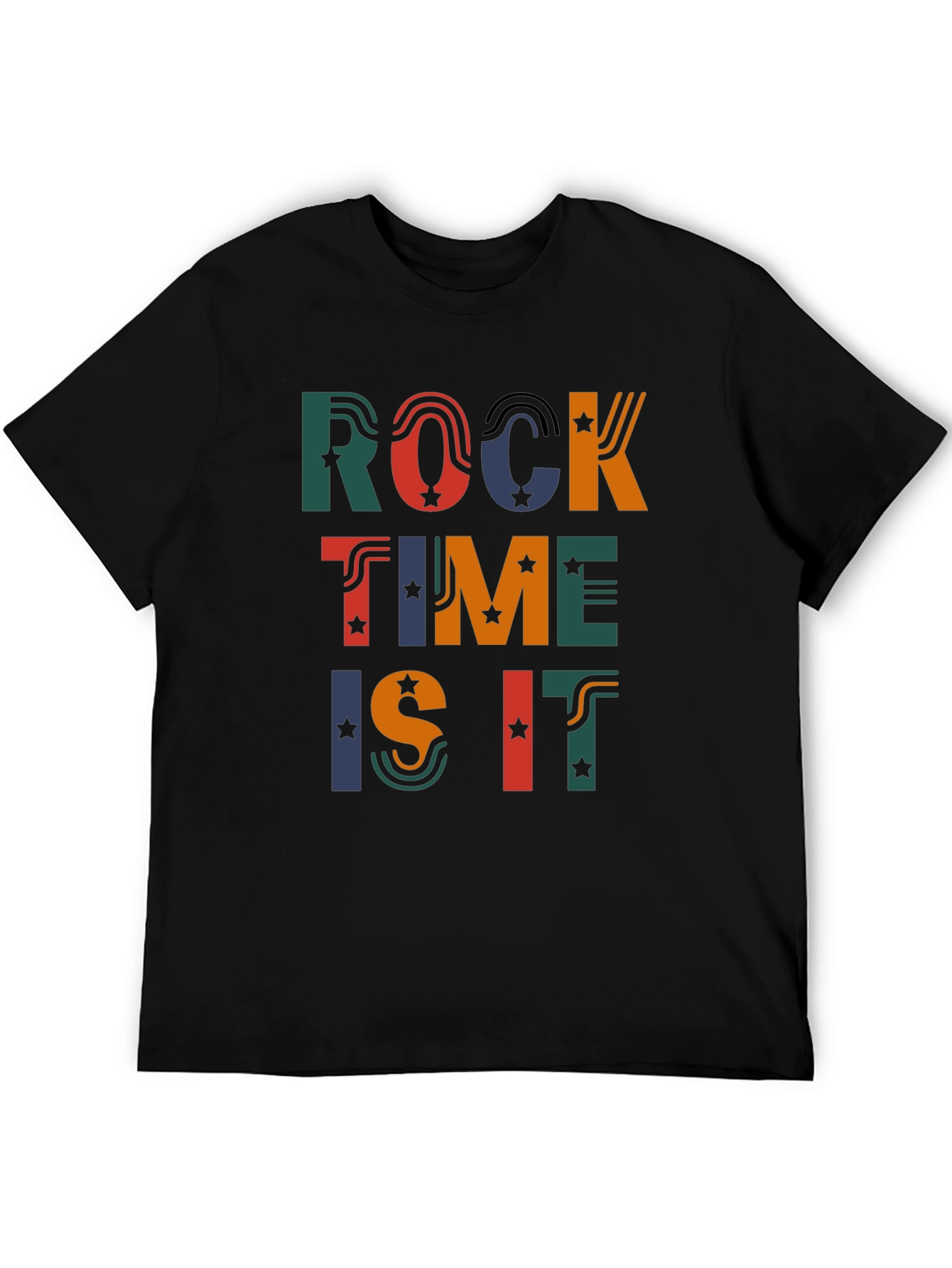 Rock Time Is It Graphic Print Tee