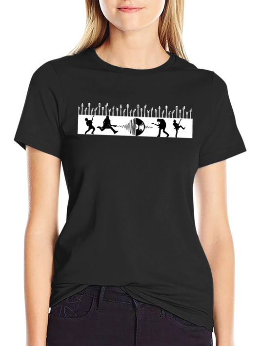 Rock Band Silhouette Graphic Tee - Black