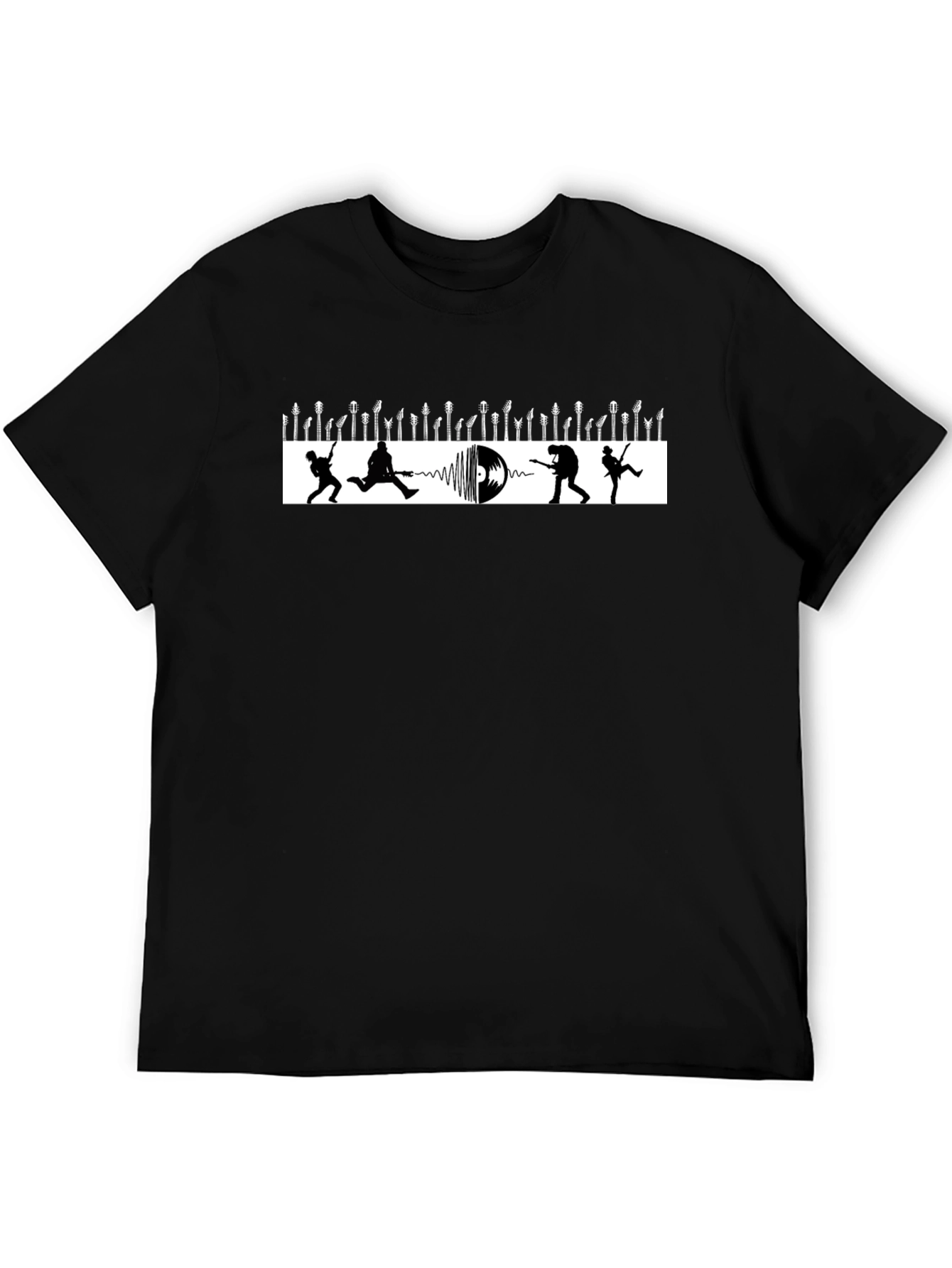 Rock Band Silhouette Graphic Tee - Black