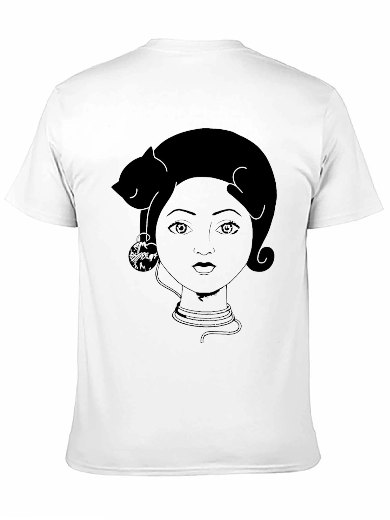 Cat Lady Graphic Tee - Black Cotton T-Shirt
