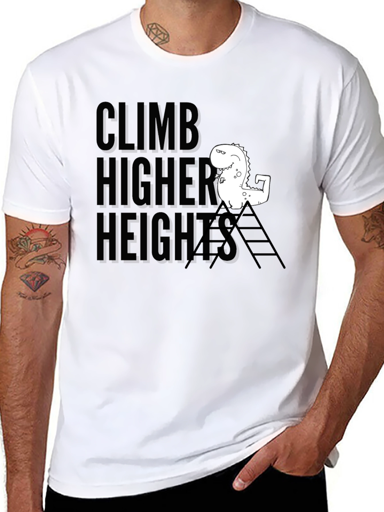 Climb Higher Heights Dino Graphic Tee