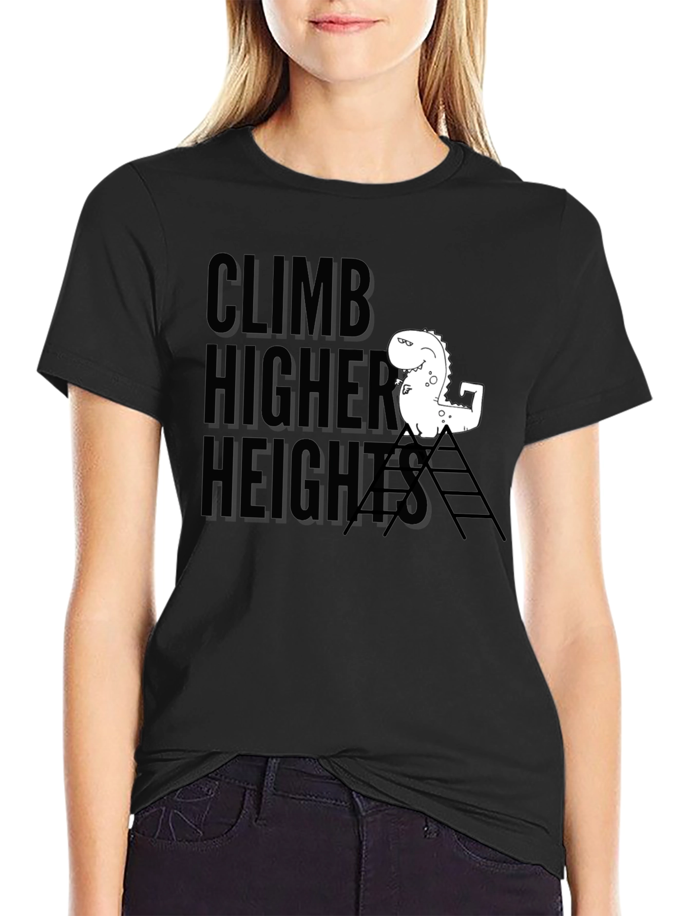 Climb Higher Heights Dino Graphic Tee
