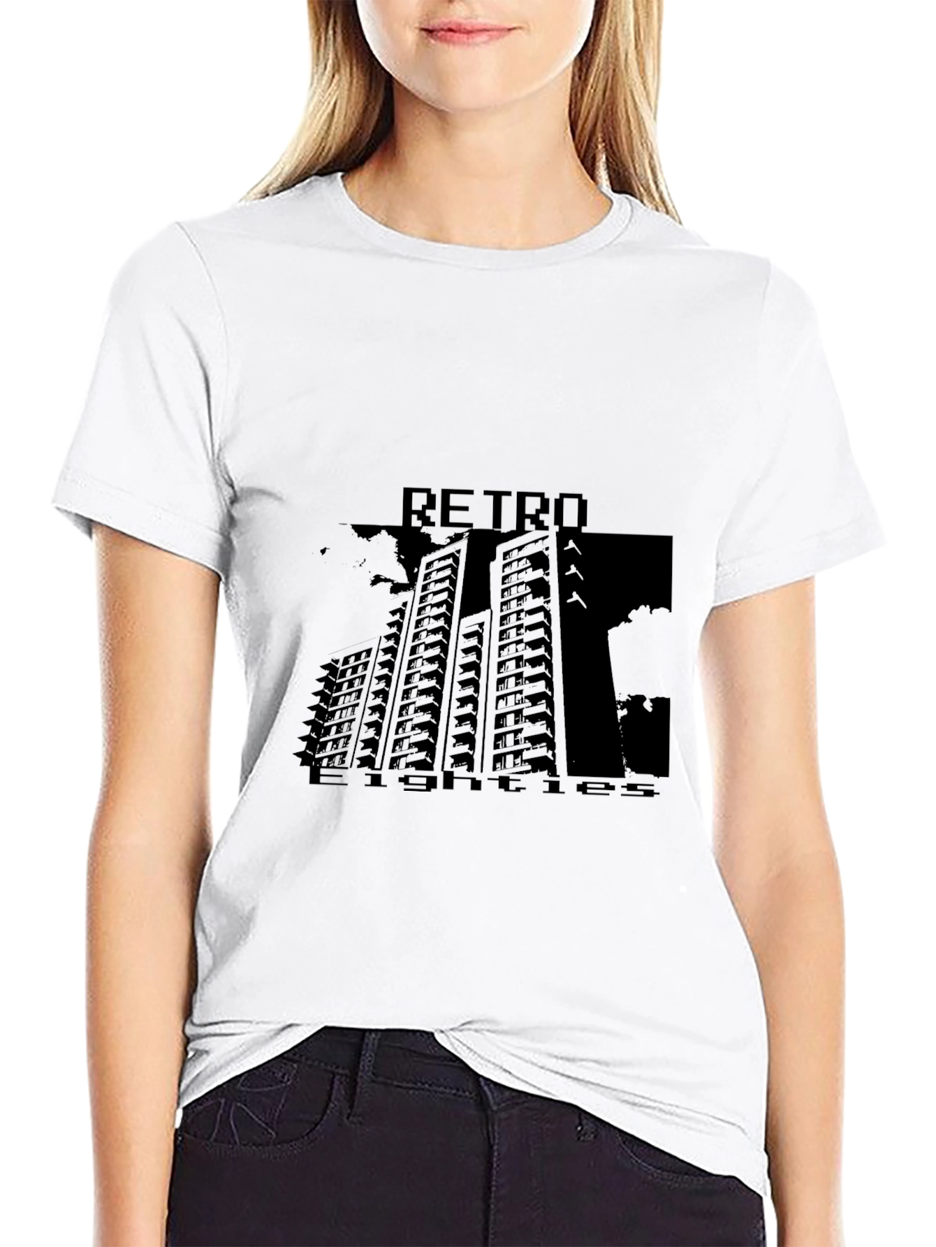 Retro Eighties Black Graphic Tee