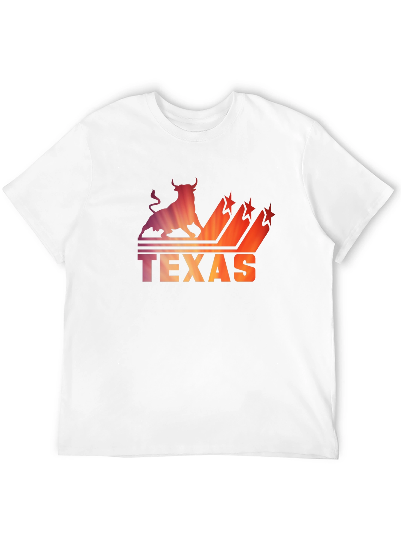 Texas Bull Silhouette Mens Graphic Tee - Black
