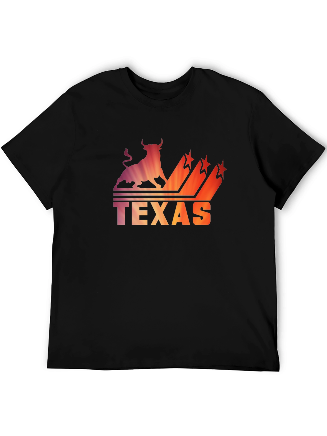 Texas Bull Silhouette Mens Graphic Tee - Black