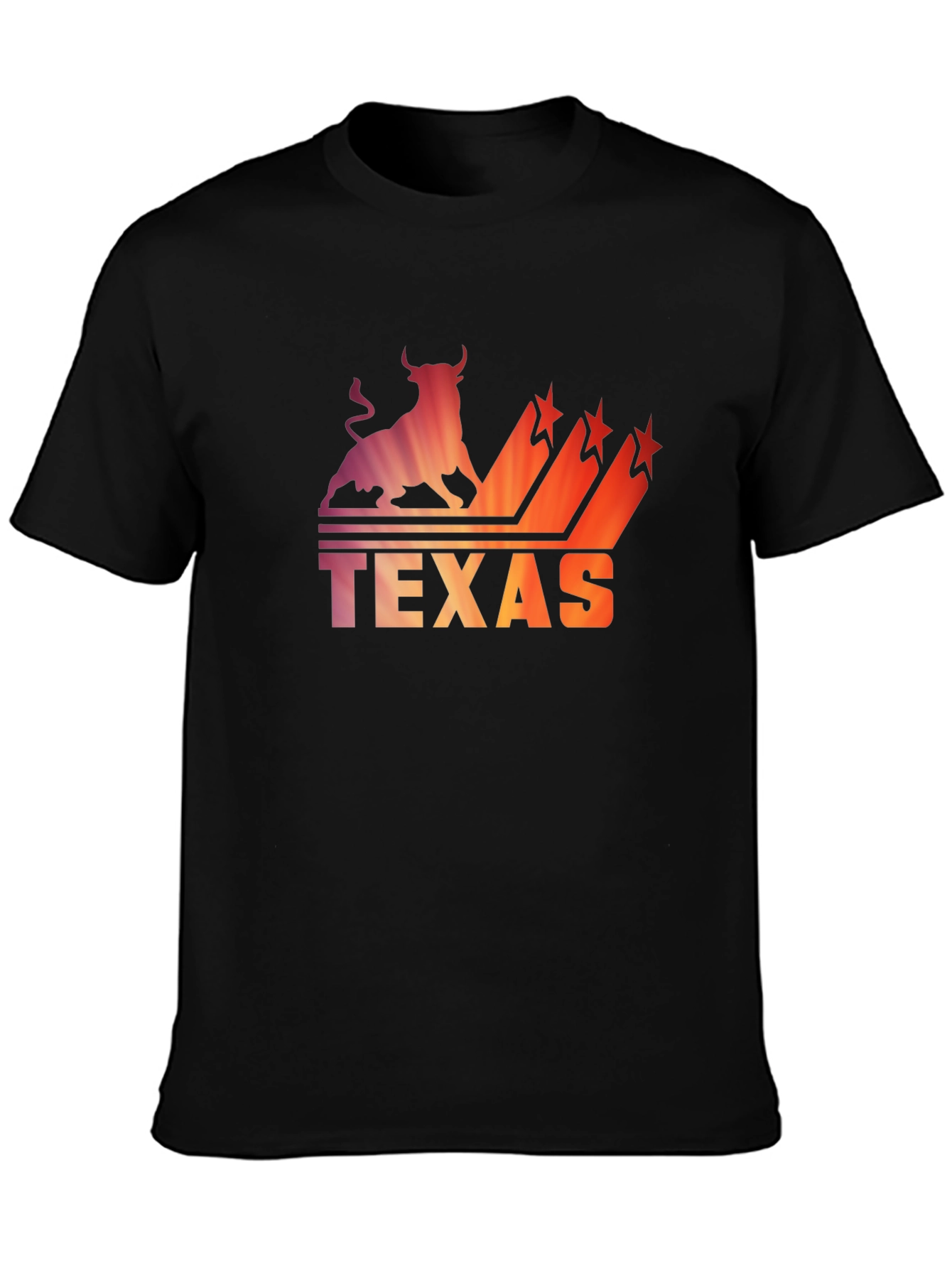 Texas Bull Silhouette Mens Graphic Tee - Black