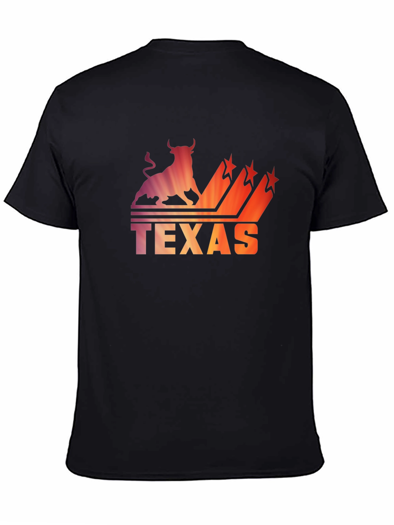Texas Bull Silhouette Mens Graphic Tee - Black