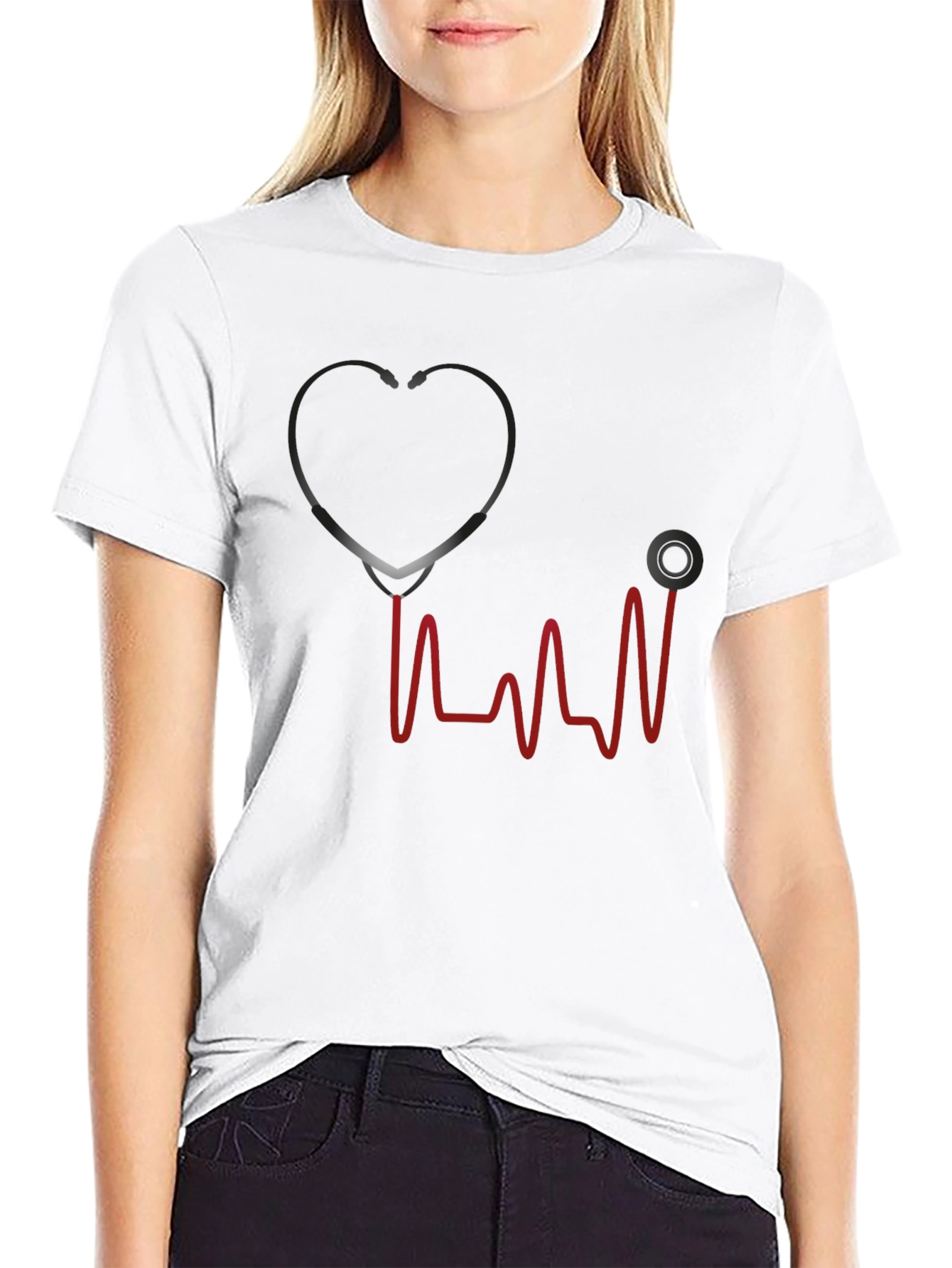Stethoscope Heartbeat Graphic T-Shirt