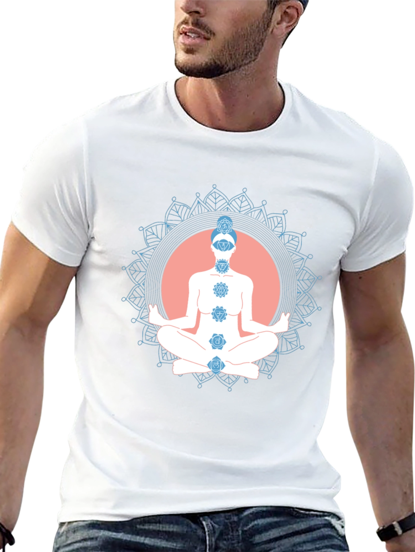 Chakra Meditation Graphic Black T-Shirt