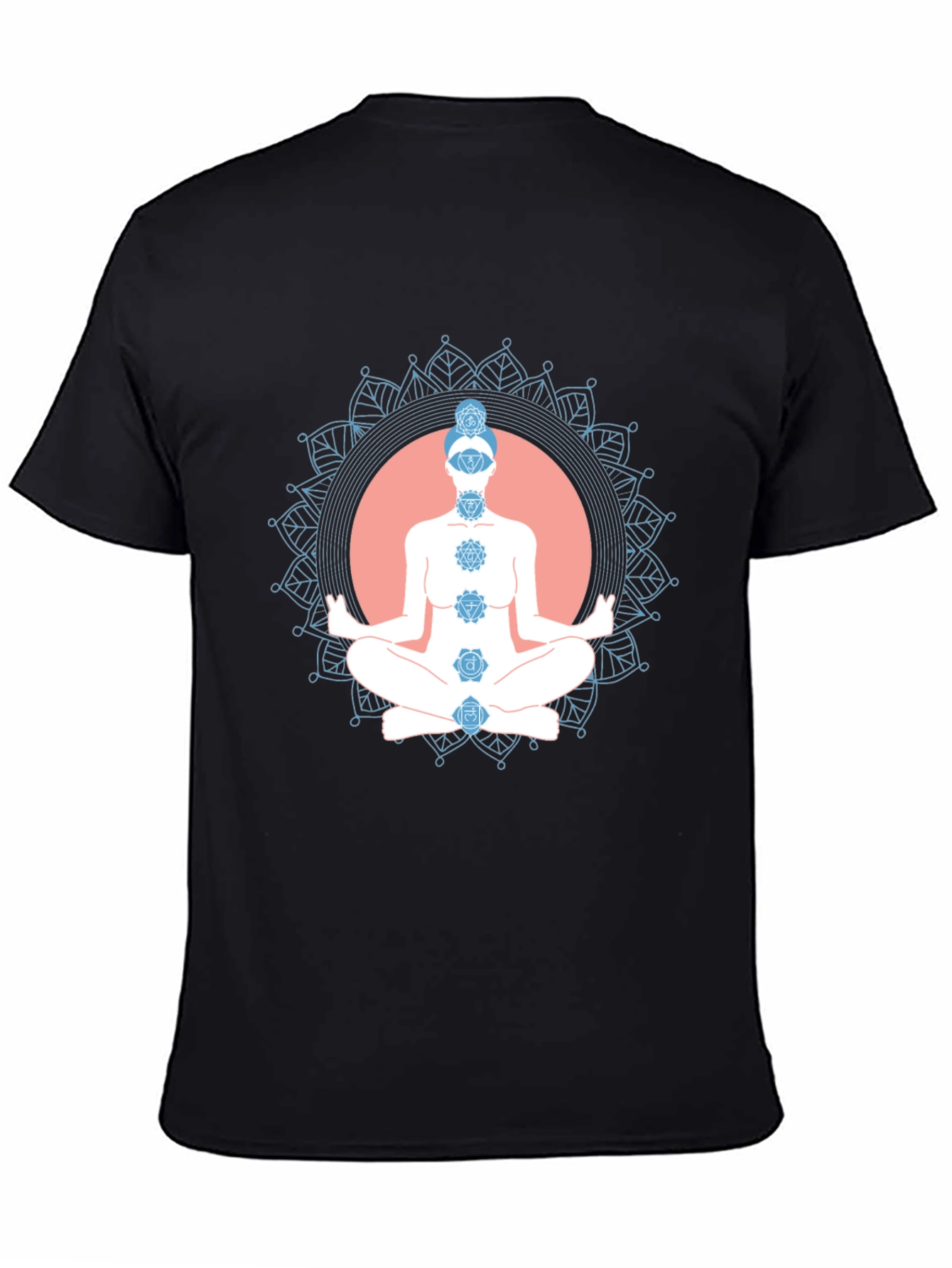 Chakra Meditation Graphic Black T-Shirt