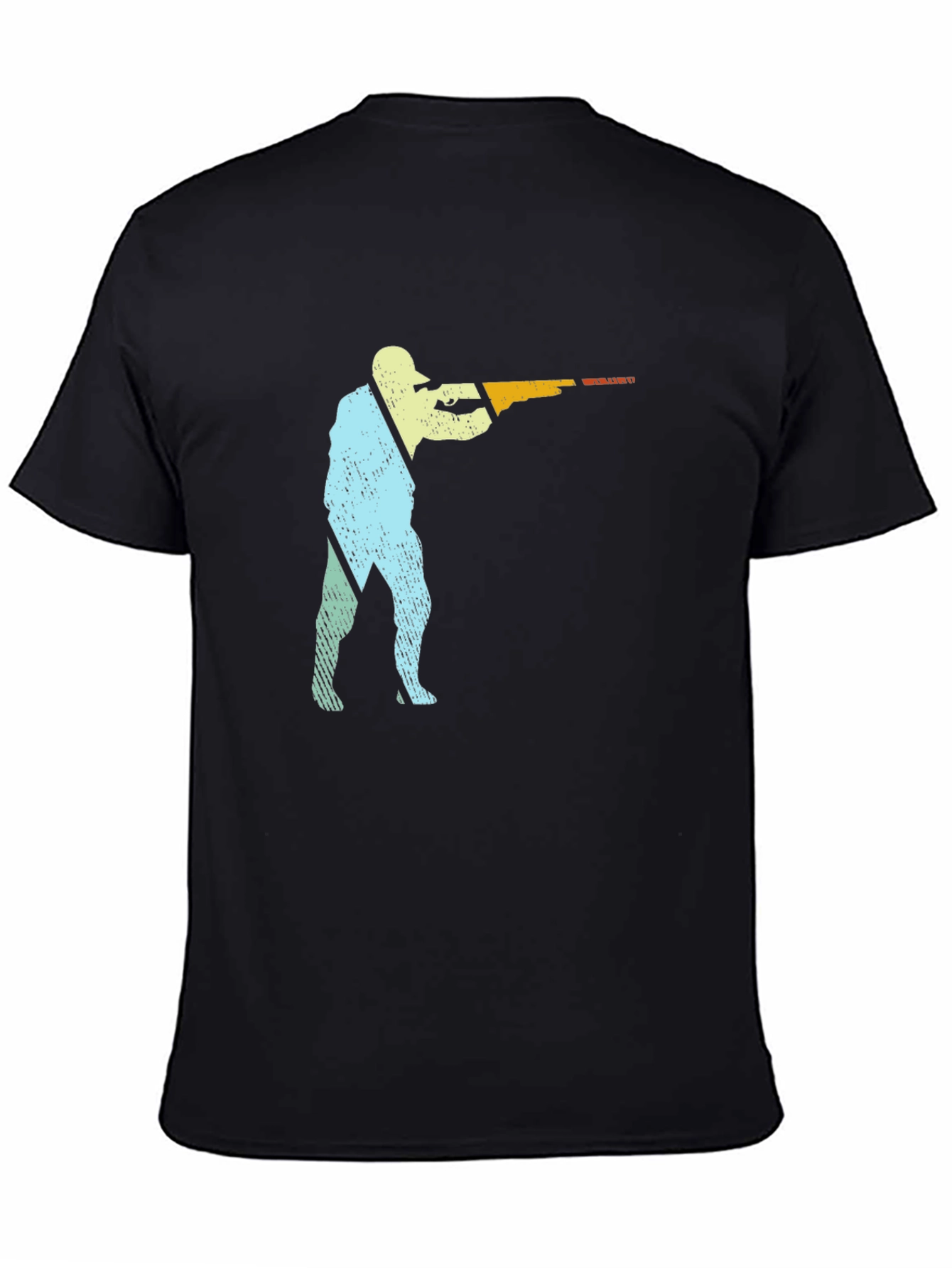Skeet Shooting Graphic T-Shirt Black Cotton Tee