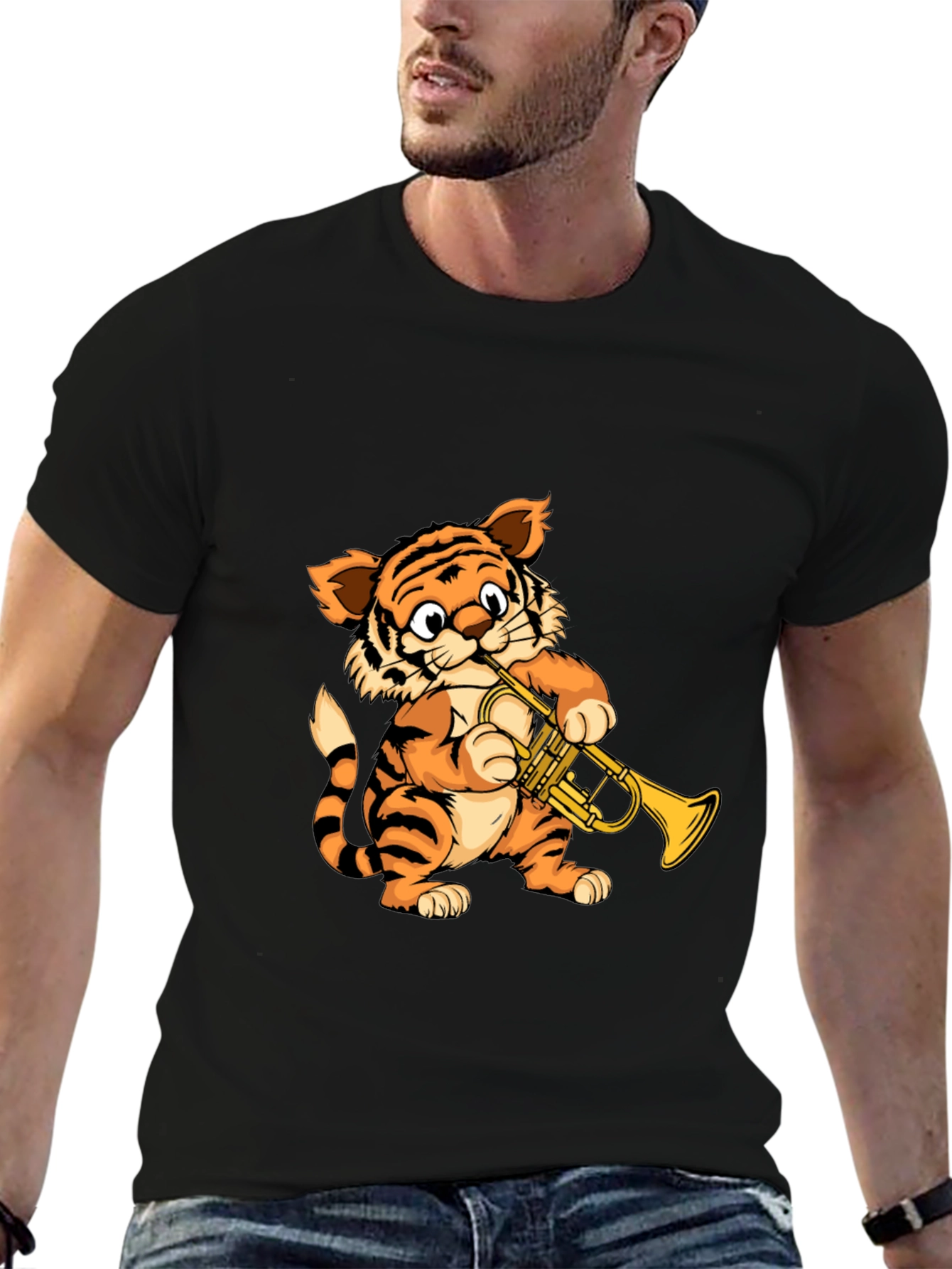 Tiger Trumpet Player Graphic T-Shirt