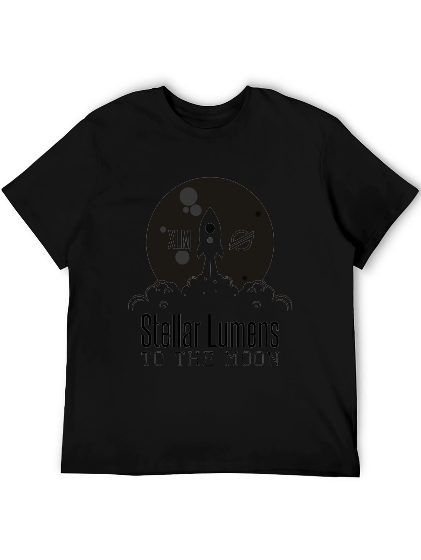 Stellar Lumens To The Moon Black Graphic T-Shirt