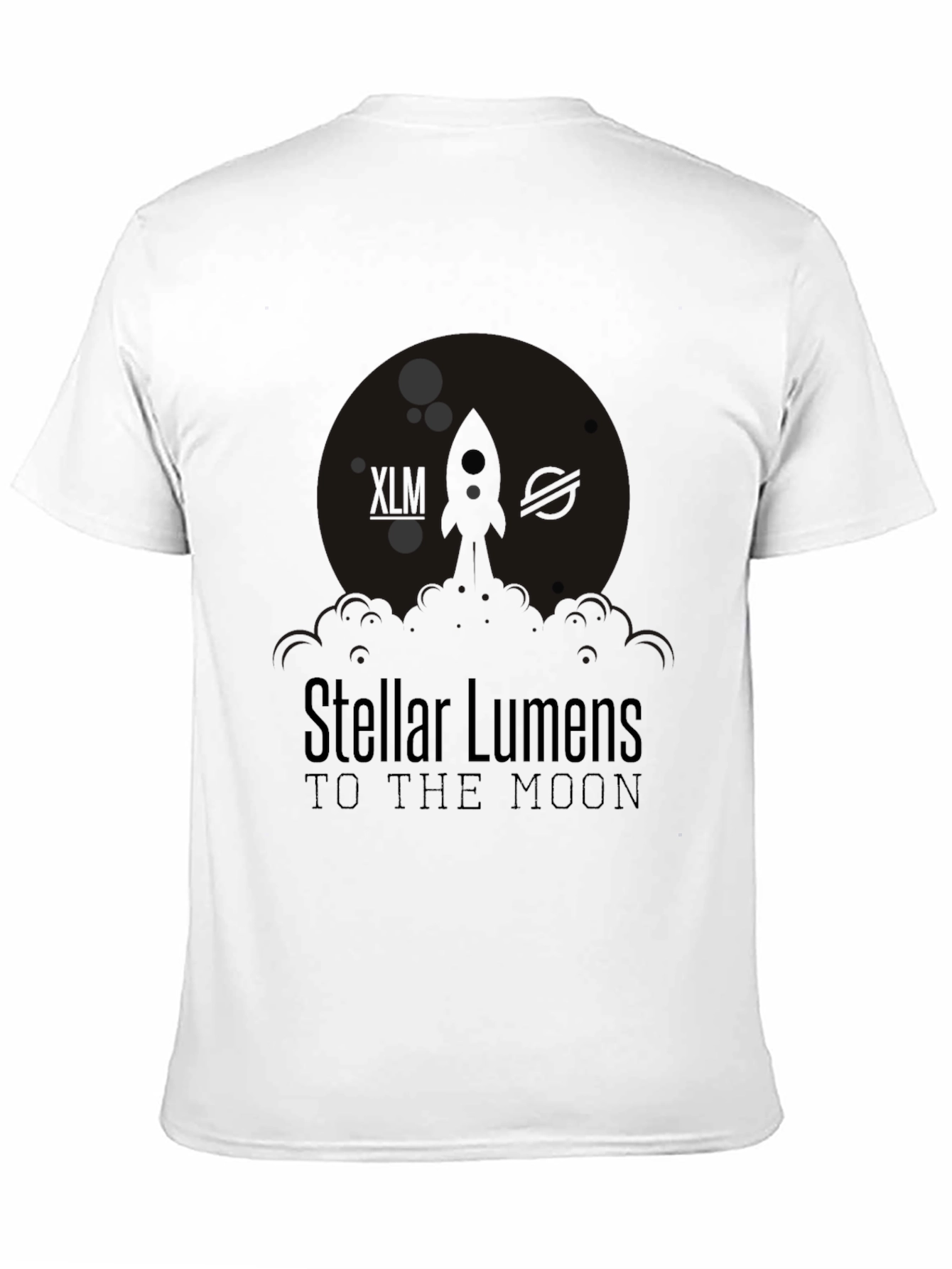 Stellar Lumens To The Moon Black Graphic T-Shirt