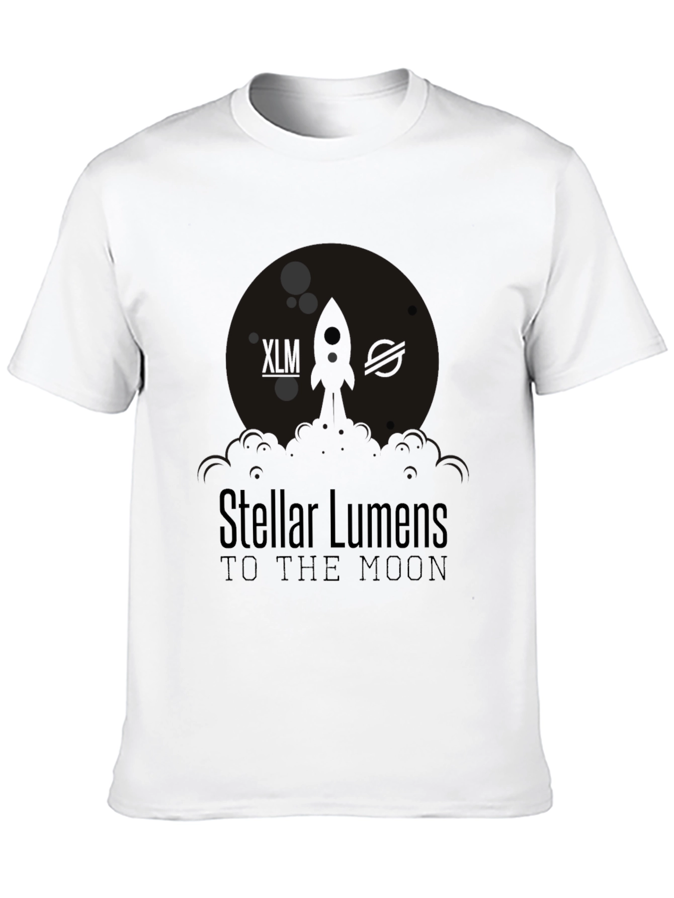 Stellar Lumens To The Moon Black Graphic T-Shirt