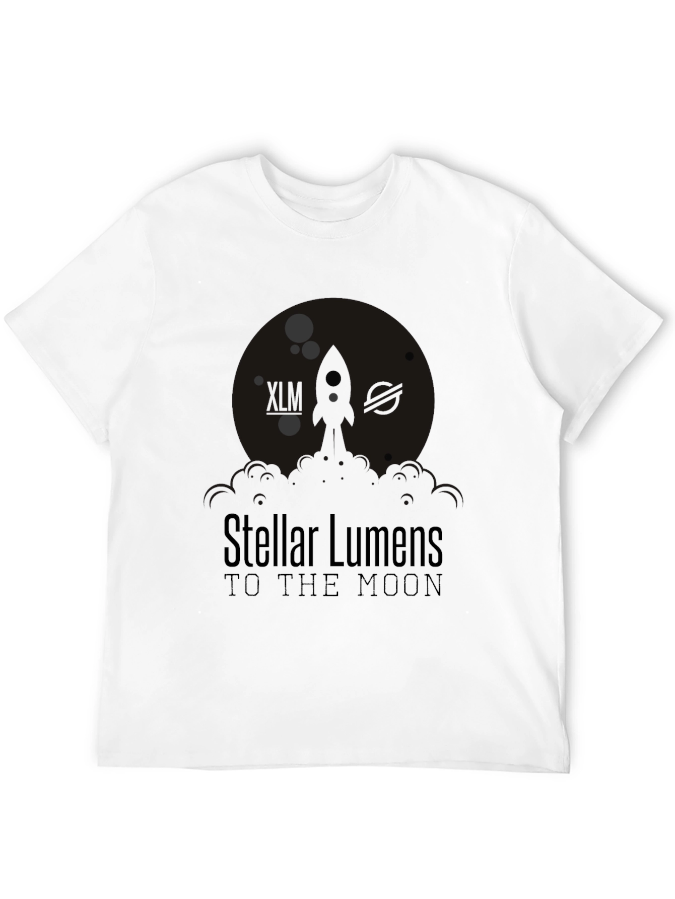 Stellar Lumens To The Moon Black Graphic T-Shirt