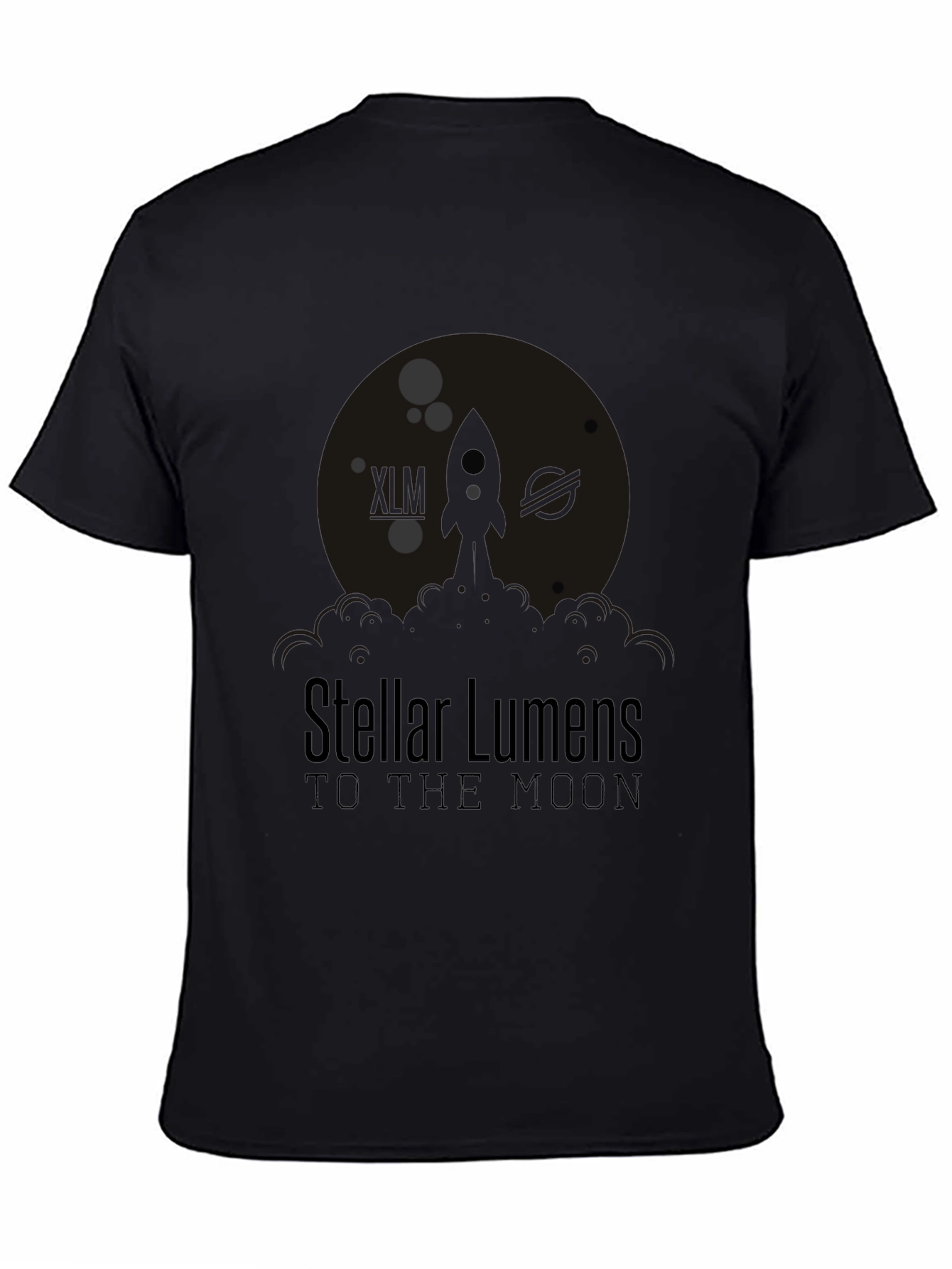 Stellar Lumens To The Moon Black Graphic T-Shirt