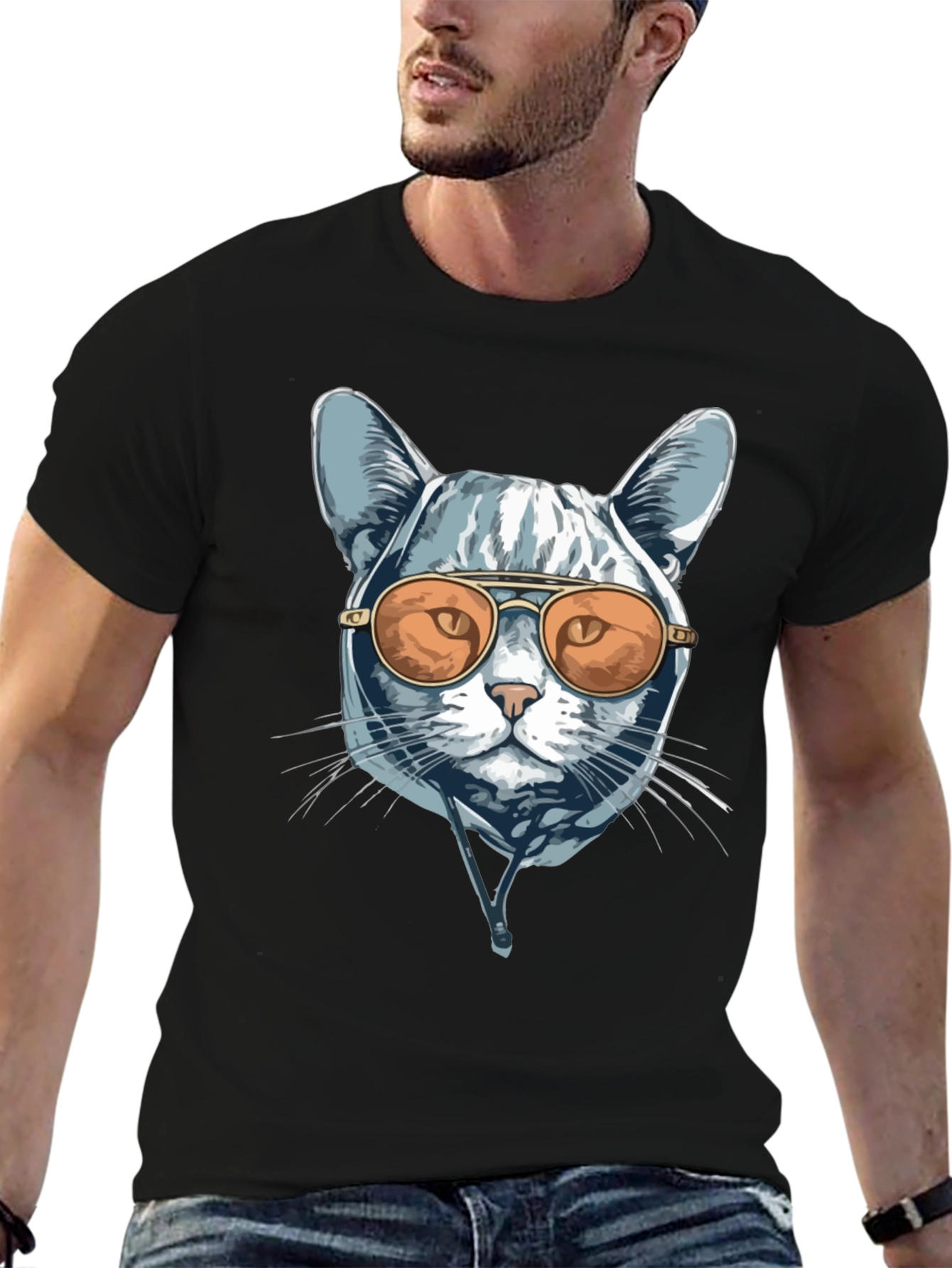 Cool Cat Tee - Aviator Sunglasses Graphic T-Shirt