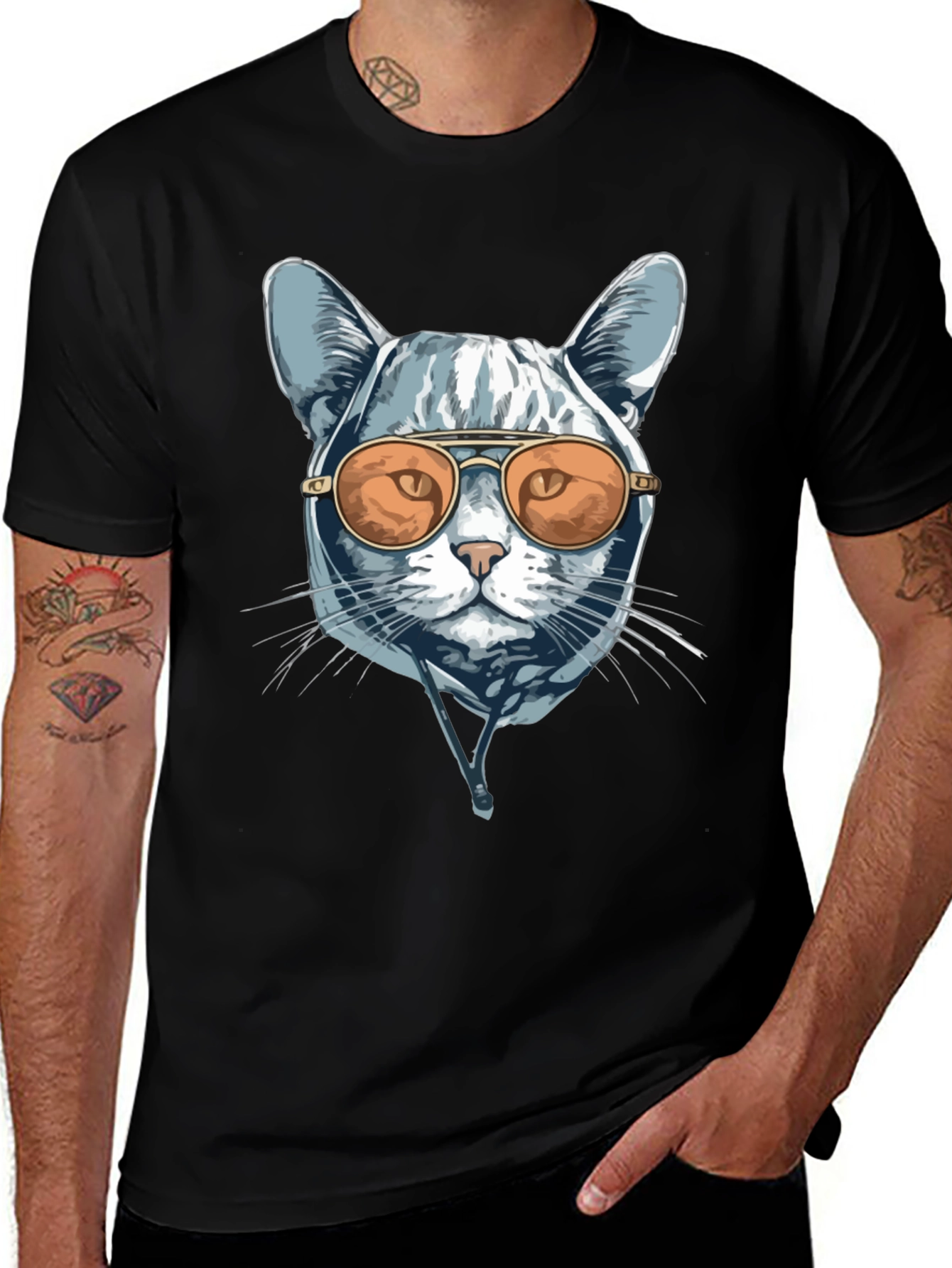 Cool Cat Tee - Aviator Sunglasses Graphic T-Shirt