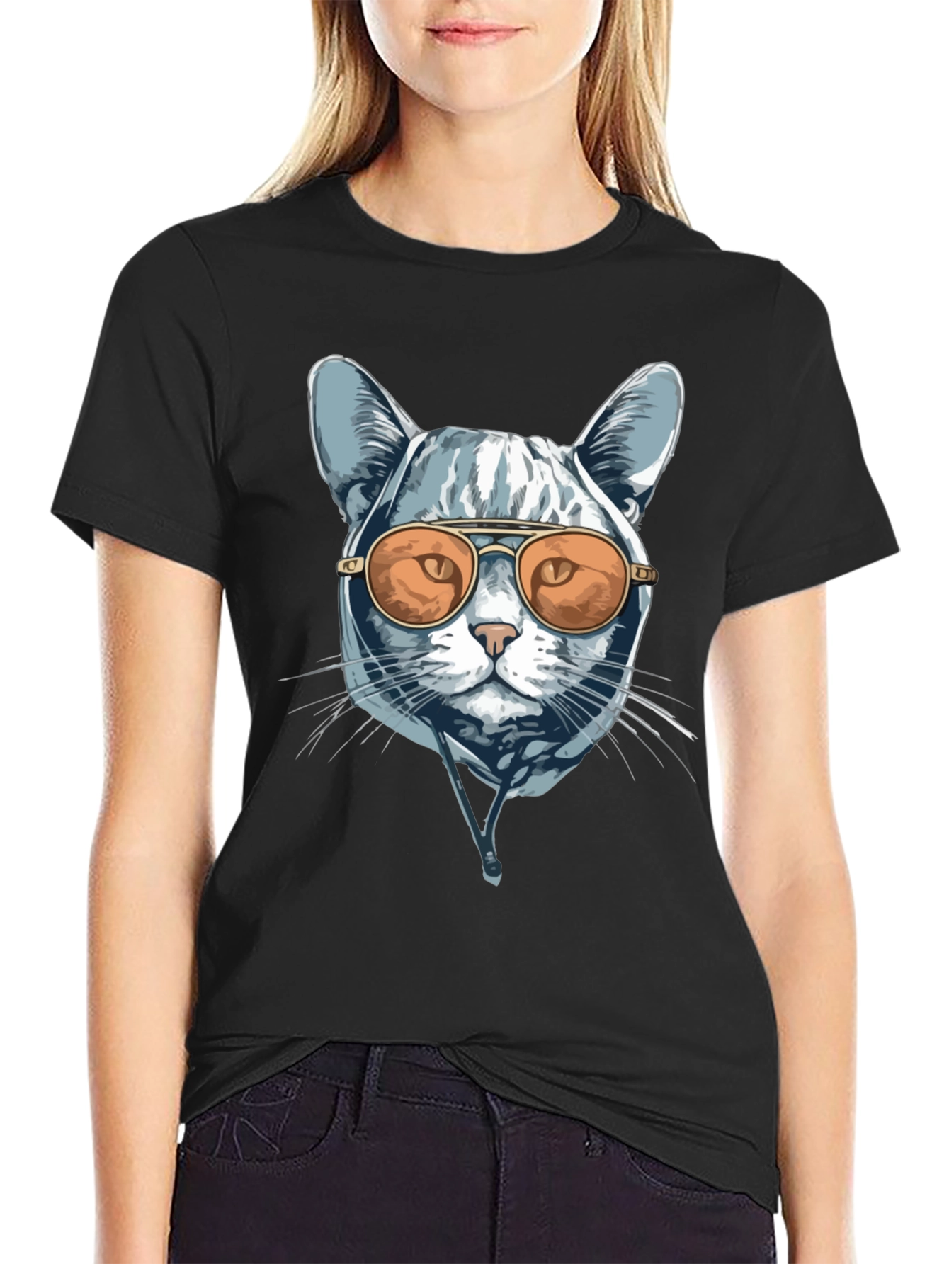 Cool Cat Tee - Aviator Sunglasses Graphic T-Shirt