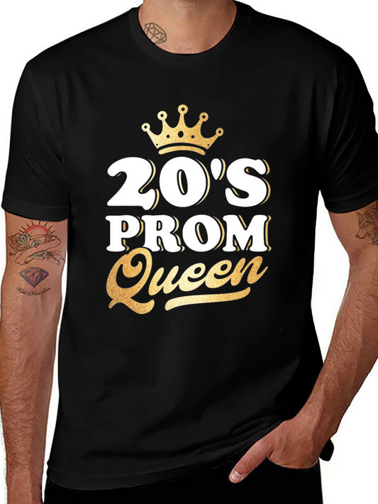 20s Prom Queen T-Shirt - Gold Crown Design