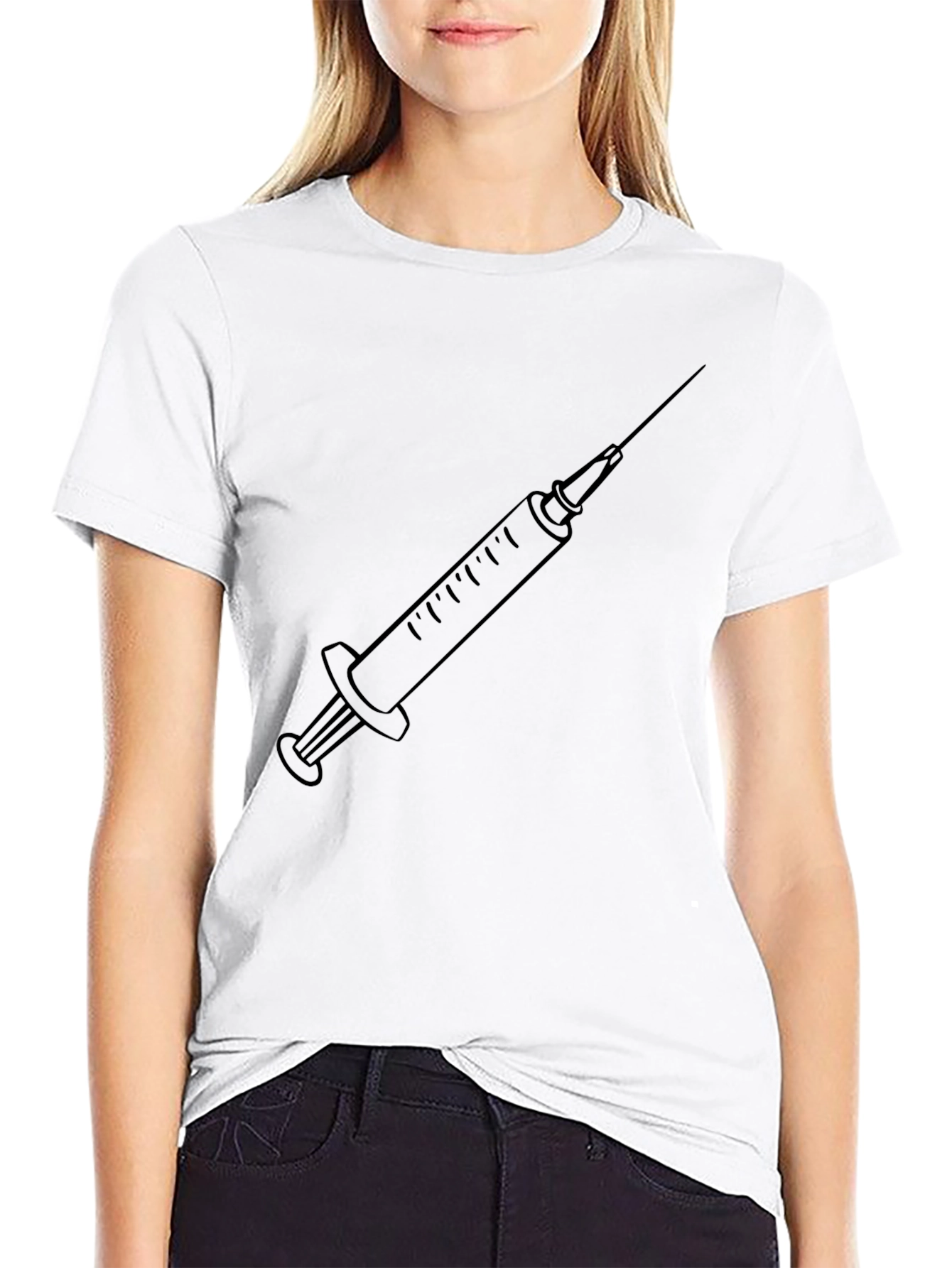 Syringe Graphic Tee - Classic Black Cotton T-Shirt