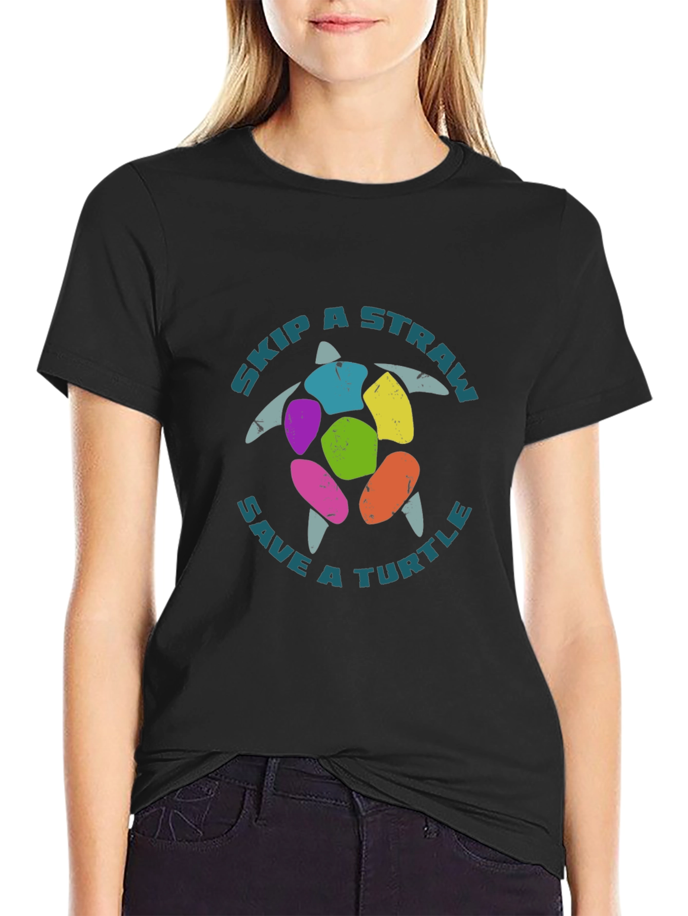 Skip a Straw Save a Turtle Graphic Tee