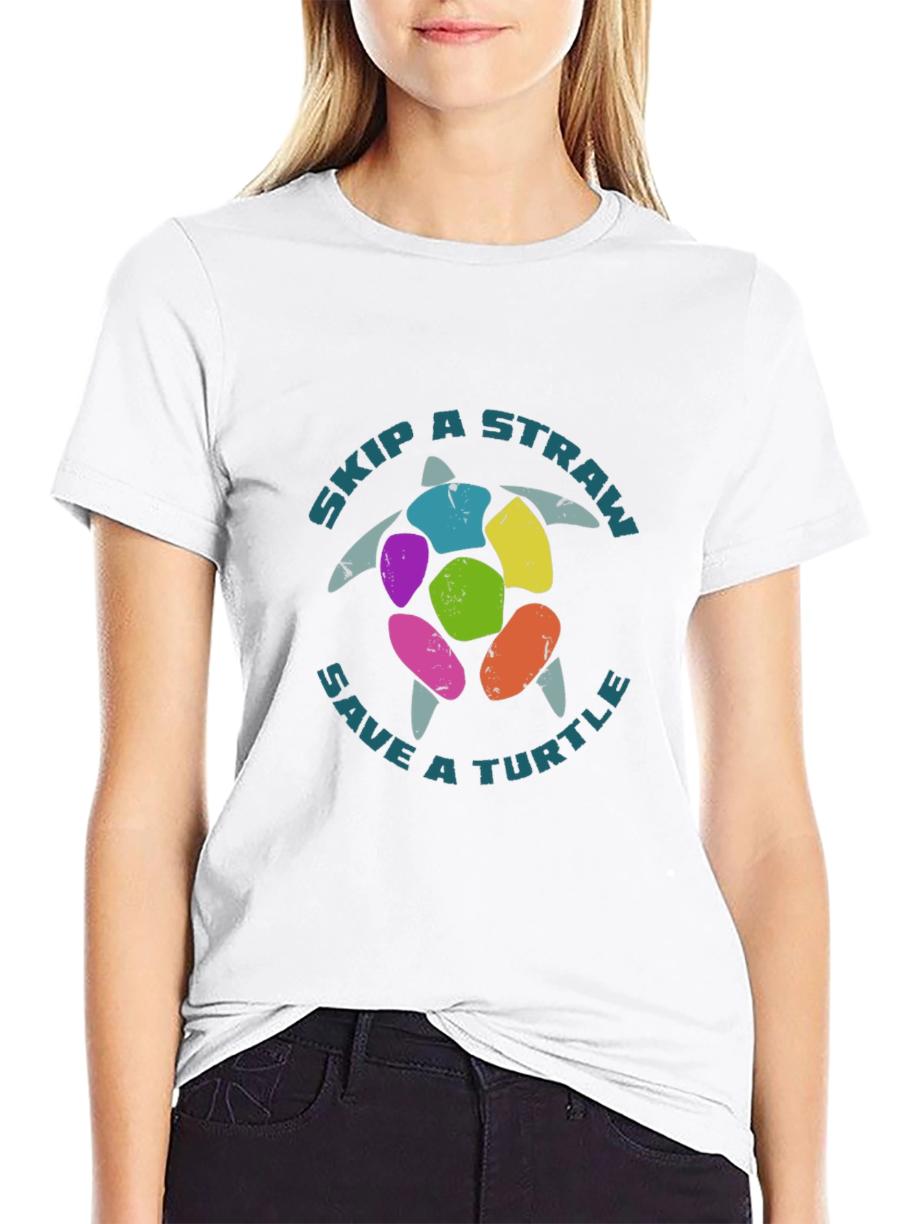 Skip a Straw Save a Turtle Graphic Tee