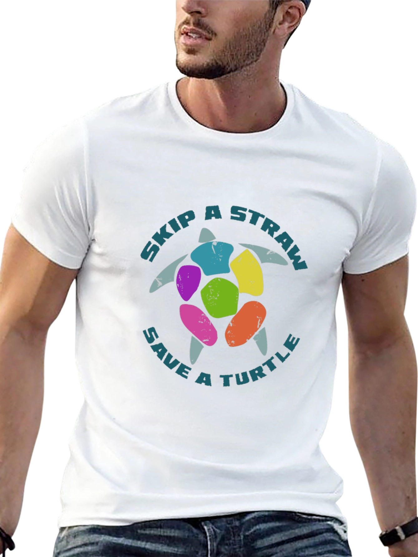 Skip a Straw Save a Turtle Graphic Tee