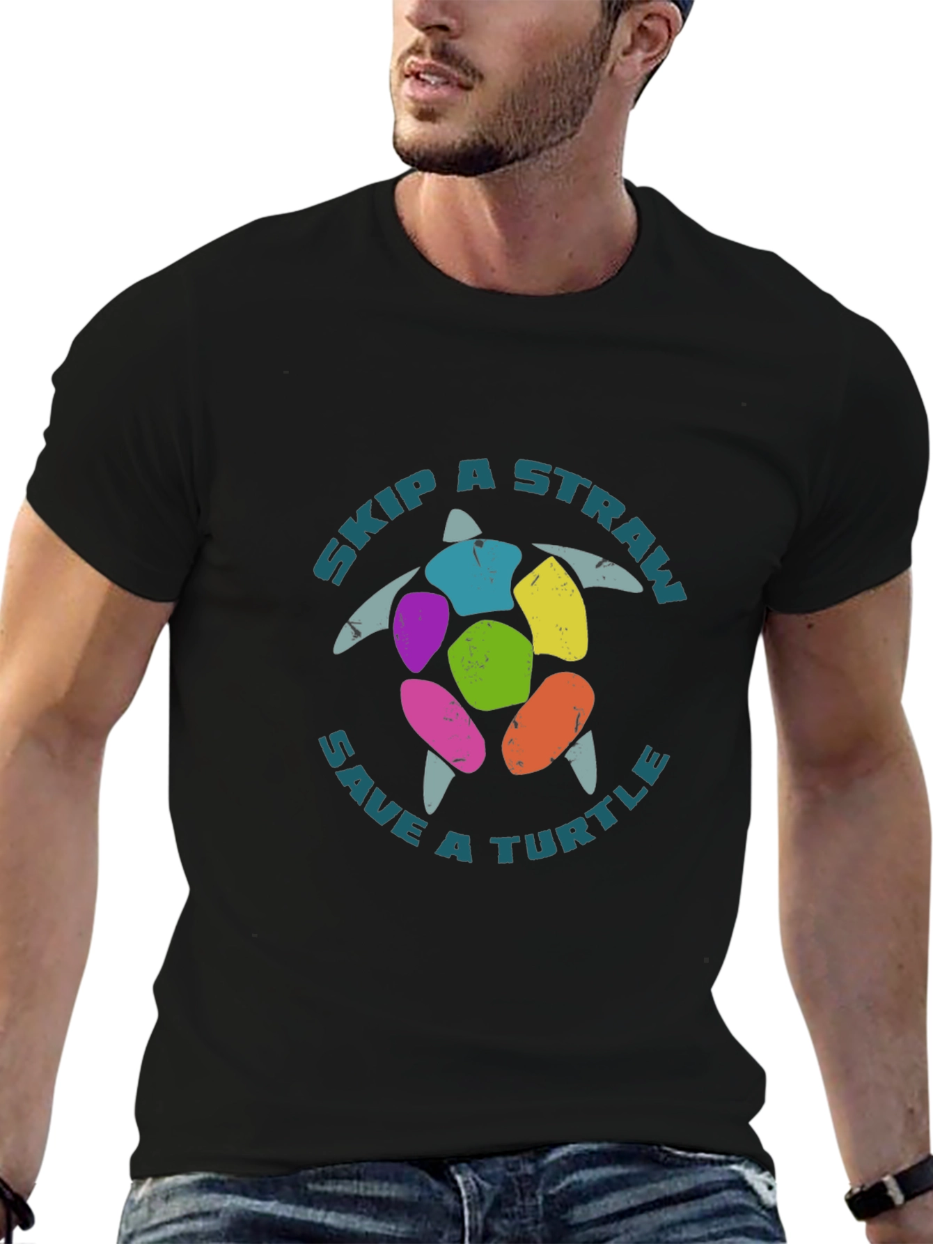Skip a Straw Save a Turtle Graphic Tee