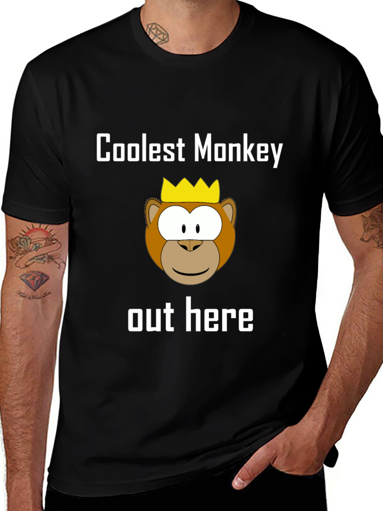 Coolest Monkey Graphic Tee - Black