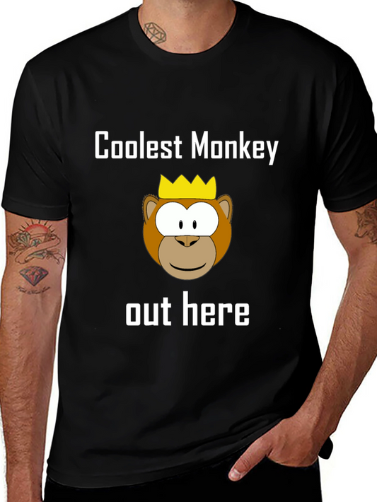 Coolest Monkey Graphic Tee - Black