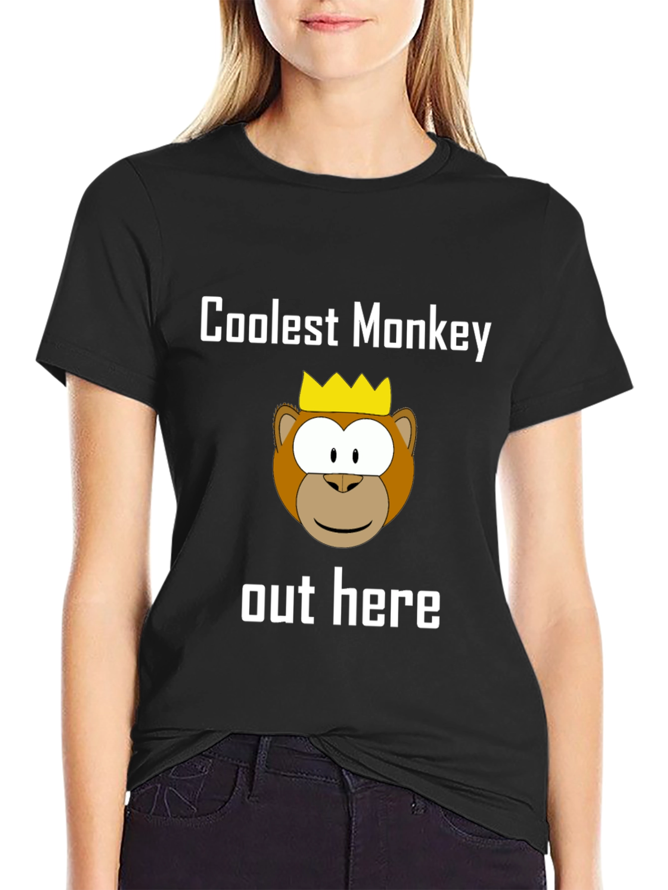 Coolest Monkey Graphic Tee - Black