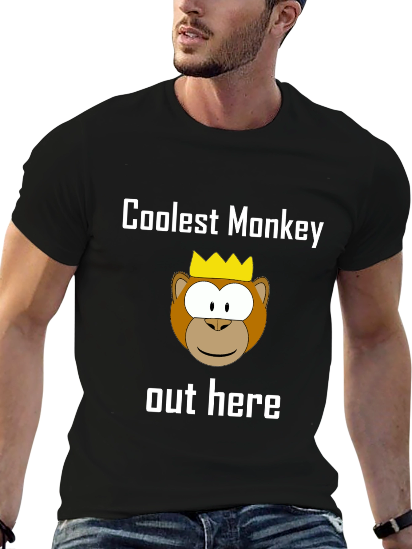 Coolest Monkey Graphic Tee - Black