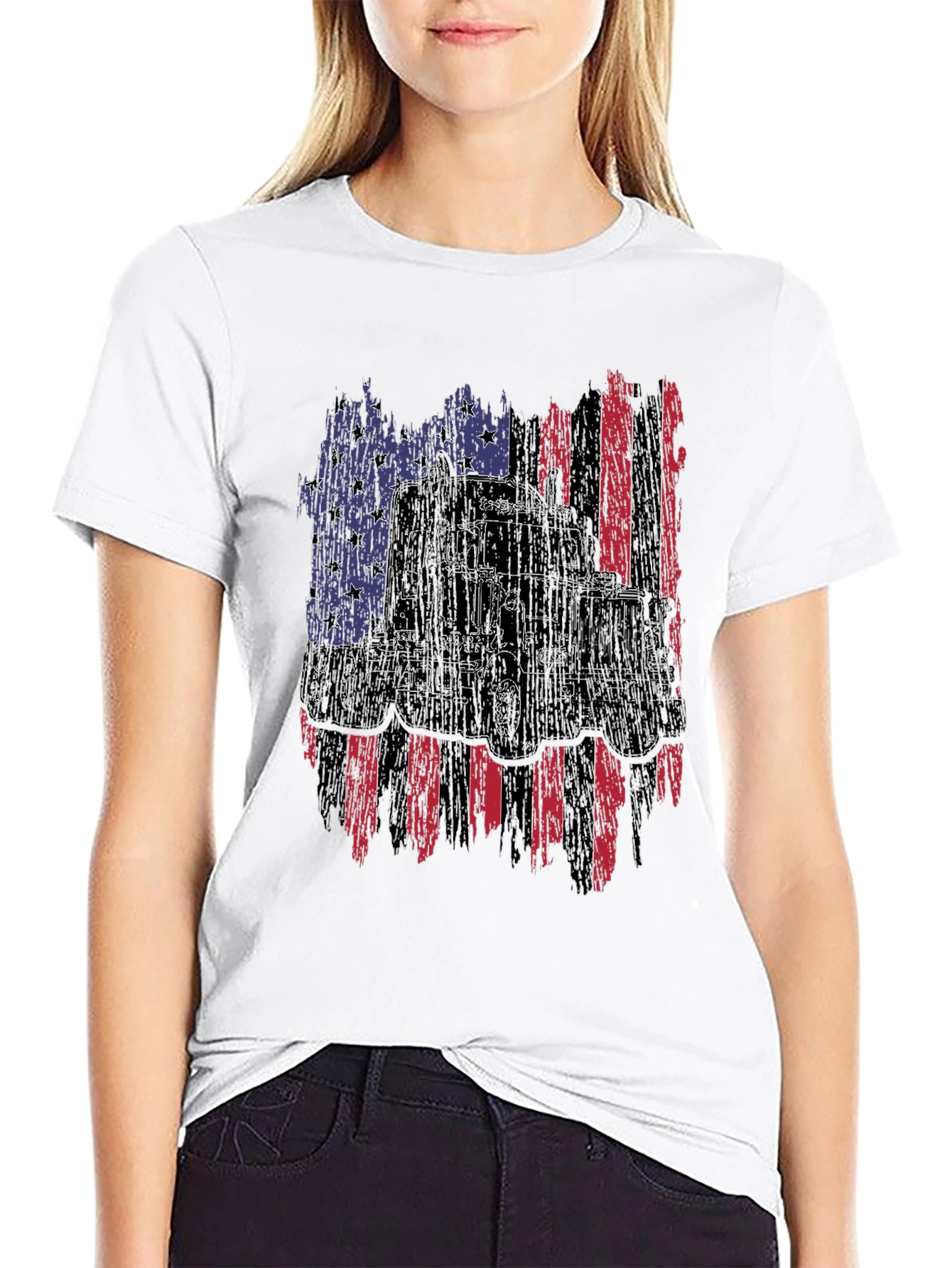American Trucker Flag Graphic Tee