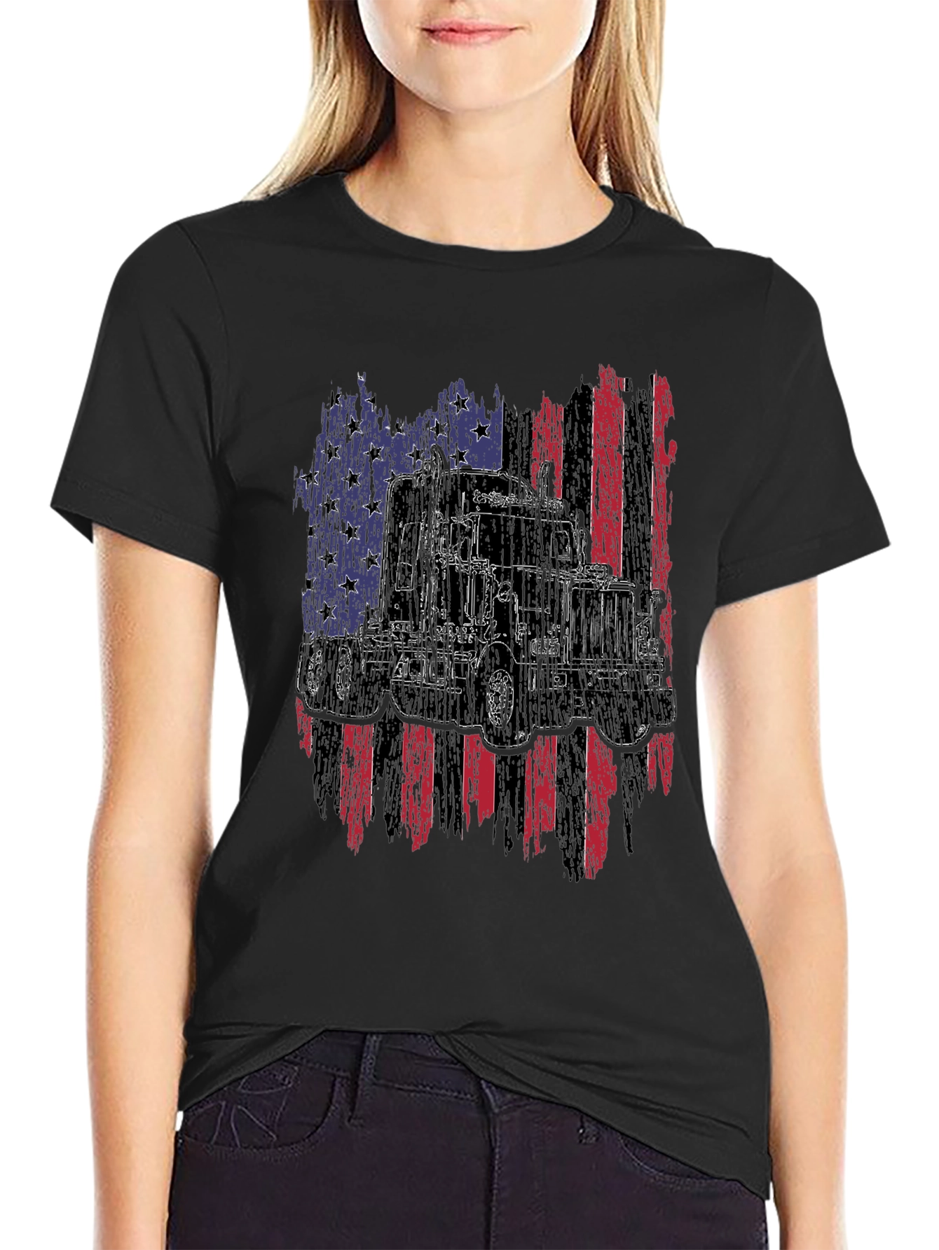 American Trucker Flag Graphic Tee
