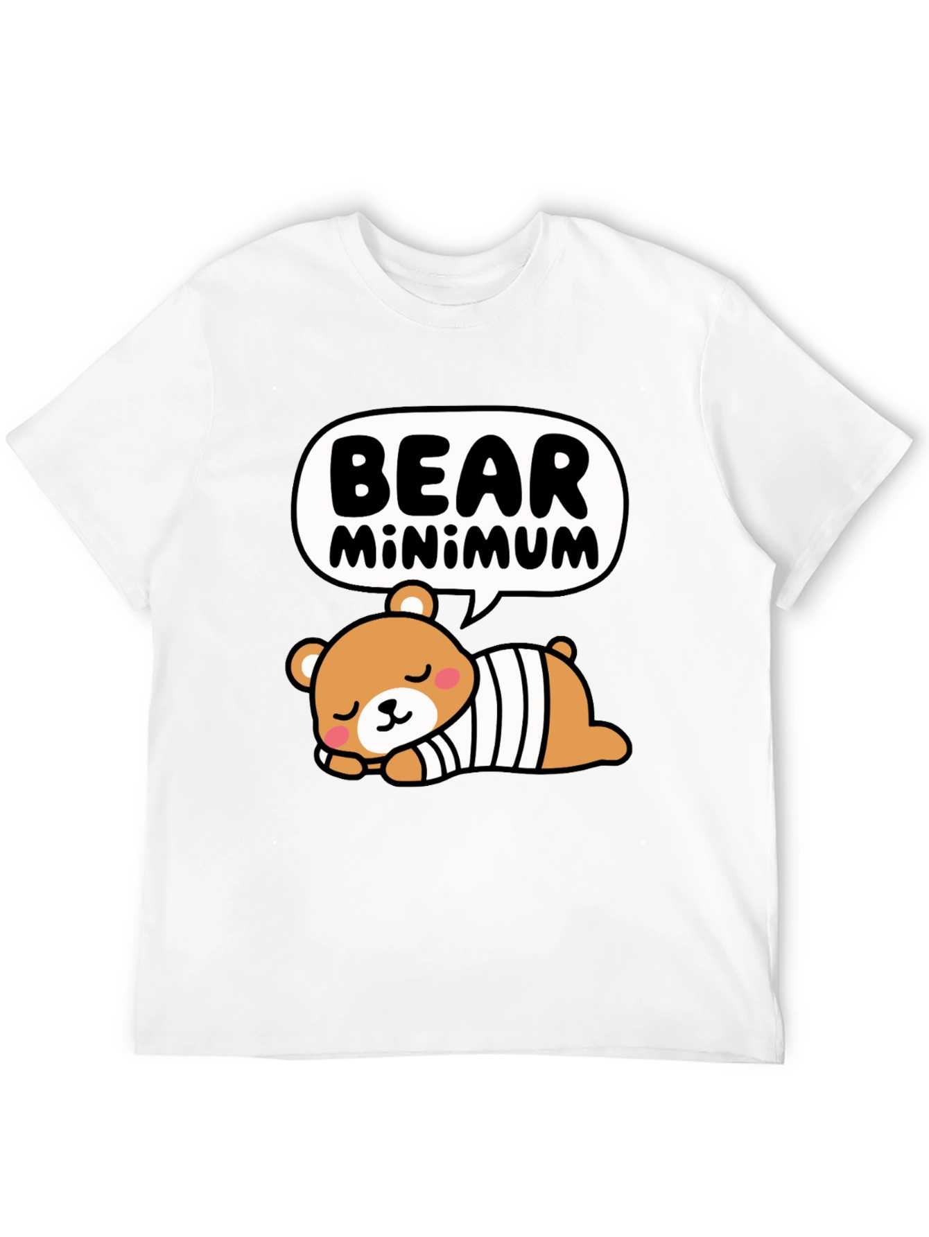 Bear Minimum Graphic T-Shirt - Cute Cartoon Tee