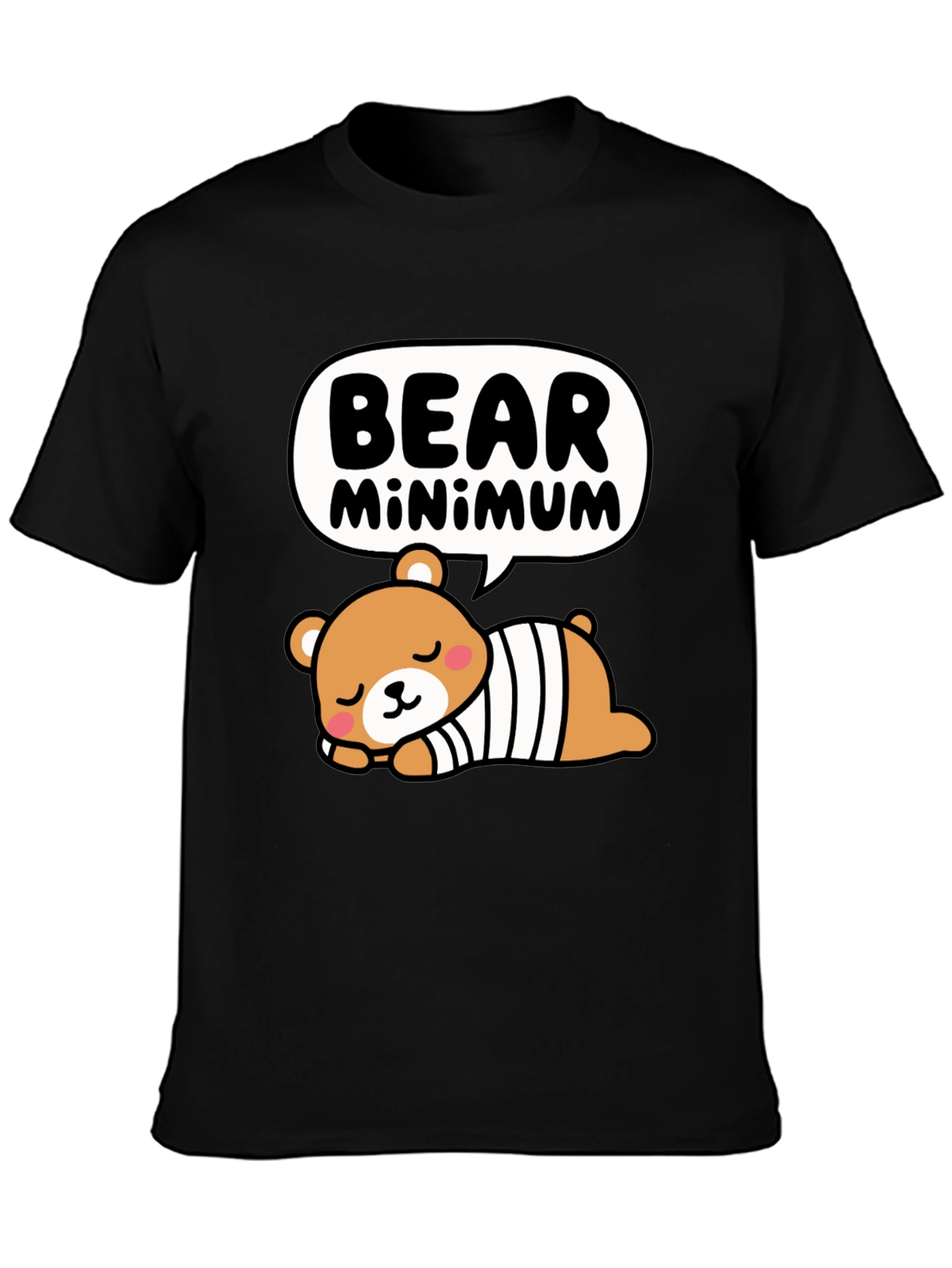 Bear Minimum Graphic T-Shirt - Cute Cartoon Tee